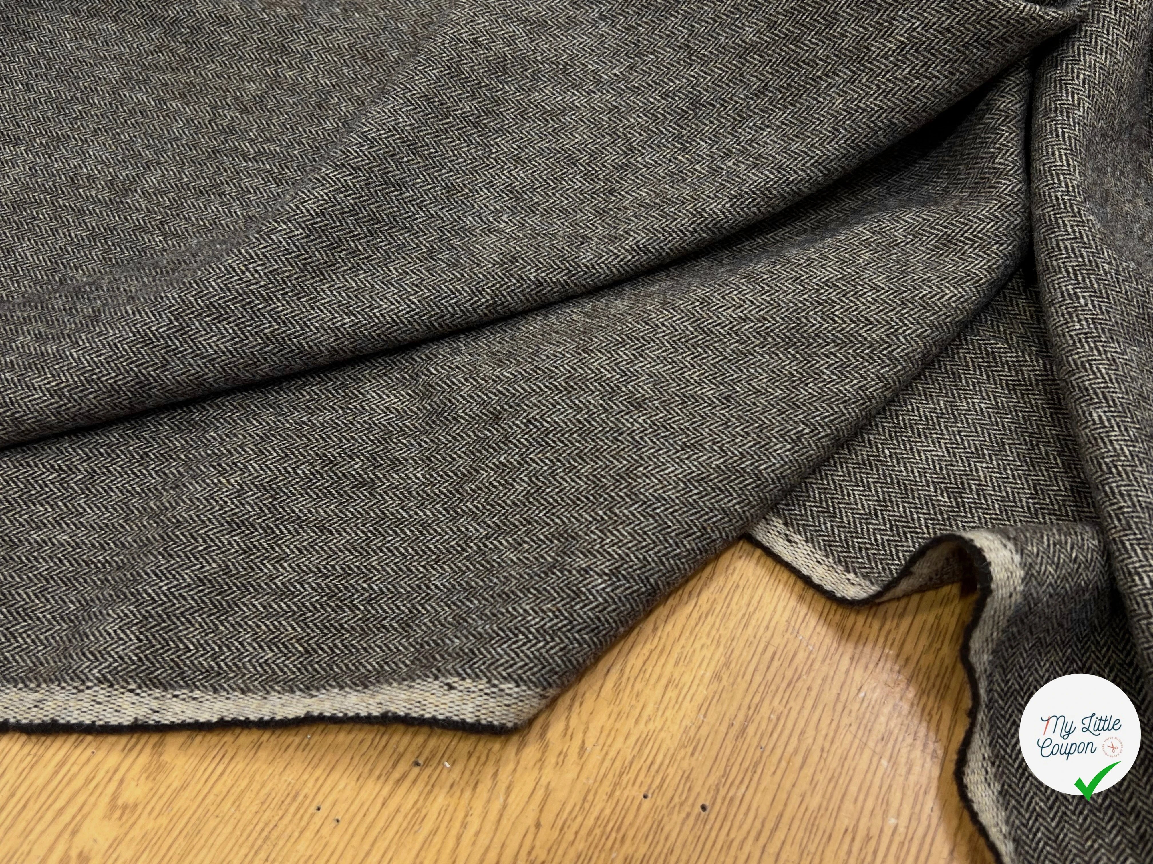 CHEVRON DE LAINE DOUX MARRON 71% LAINE VIERGE 150CM - My Little Coupon