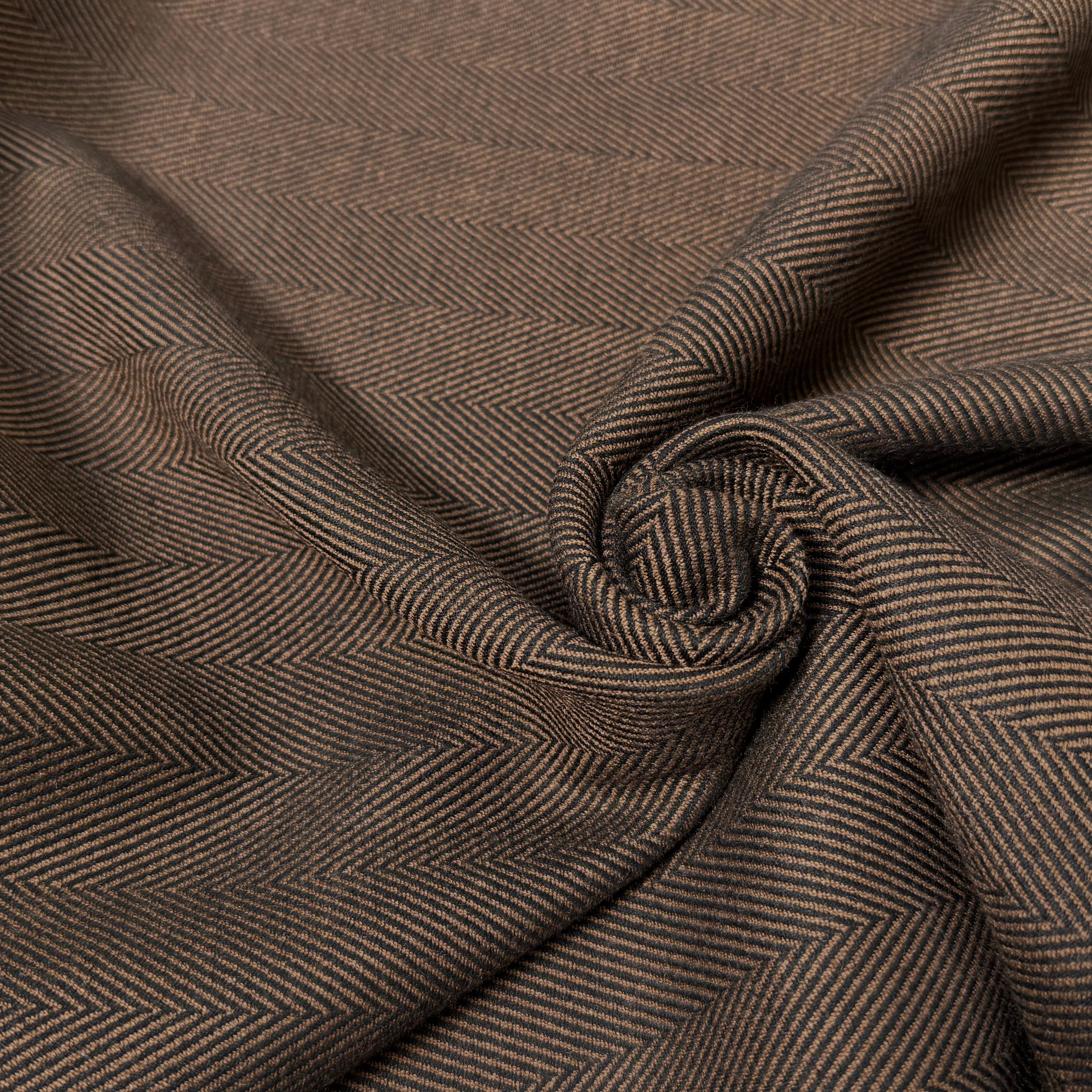 CHEVRON POLYVISCOSE MARRON NOIR - My Little Coupon
