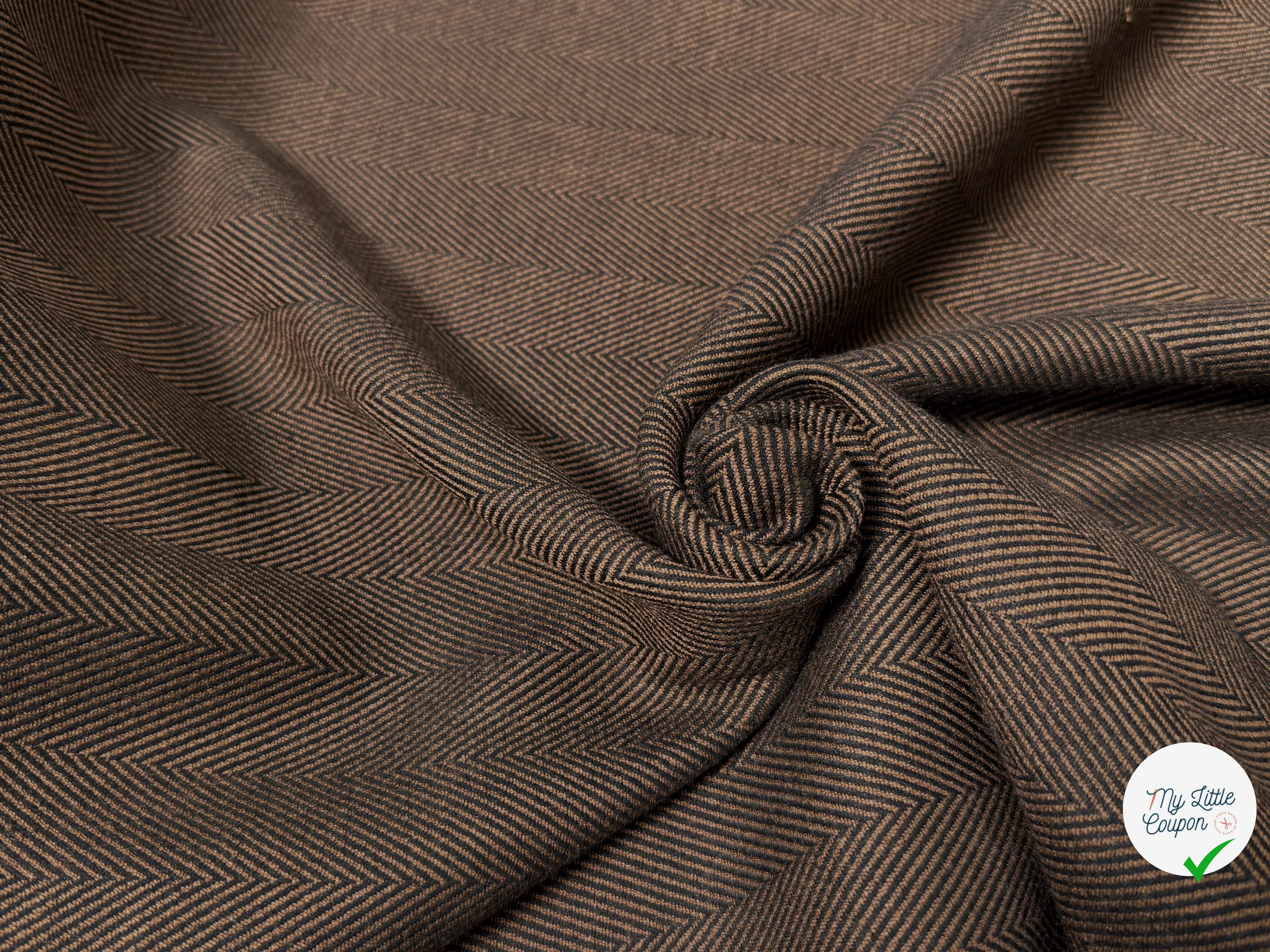 CHEVRON POLYVISCOSE MARRON NOIR - My Little Coupon