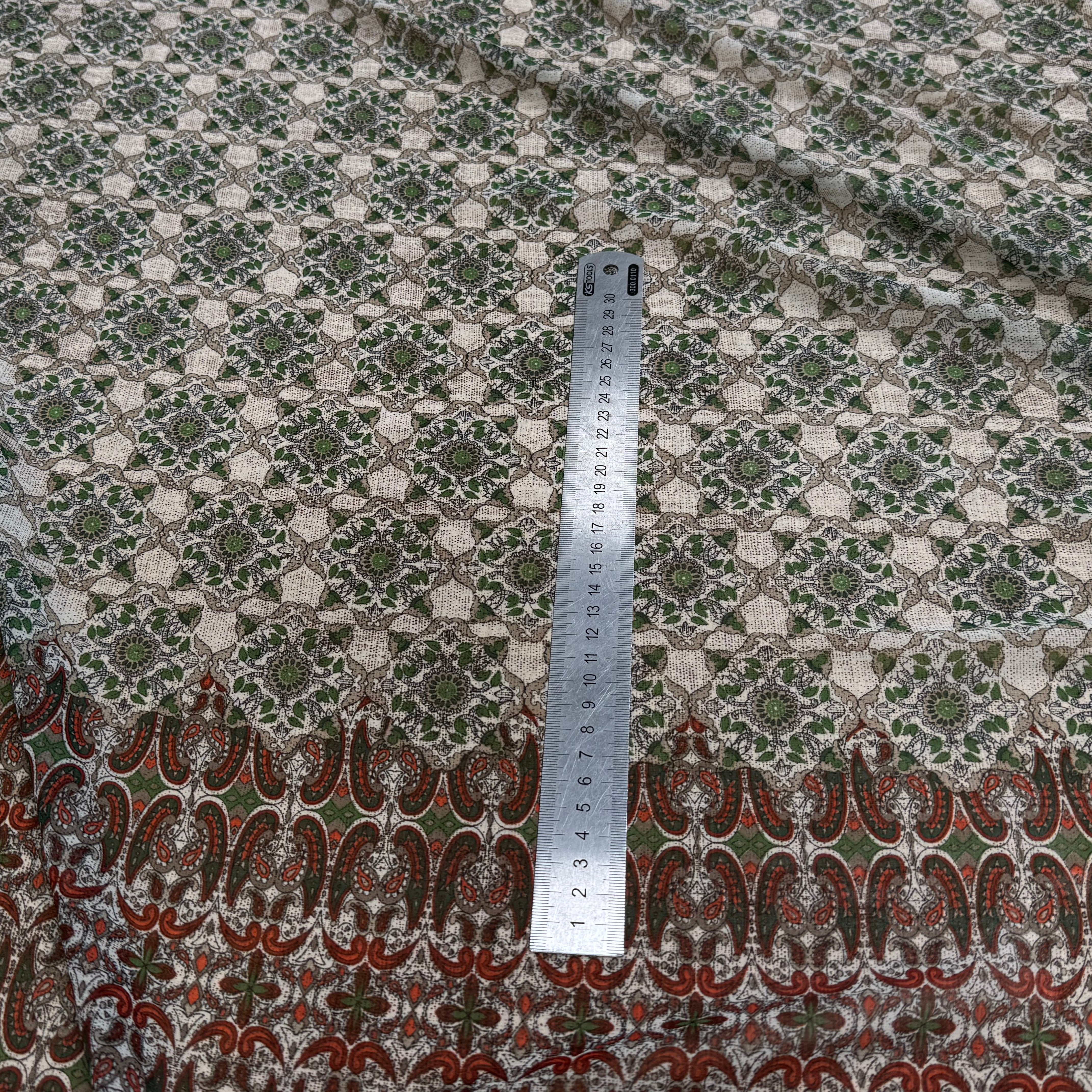 CHIFFON PRINTED ETHNIC VERT - My Little Coupon