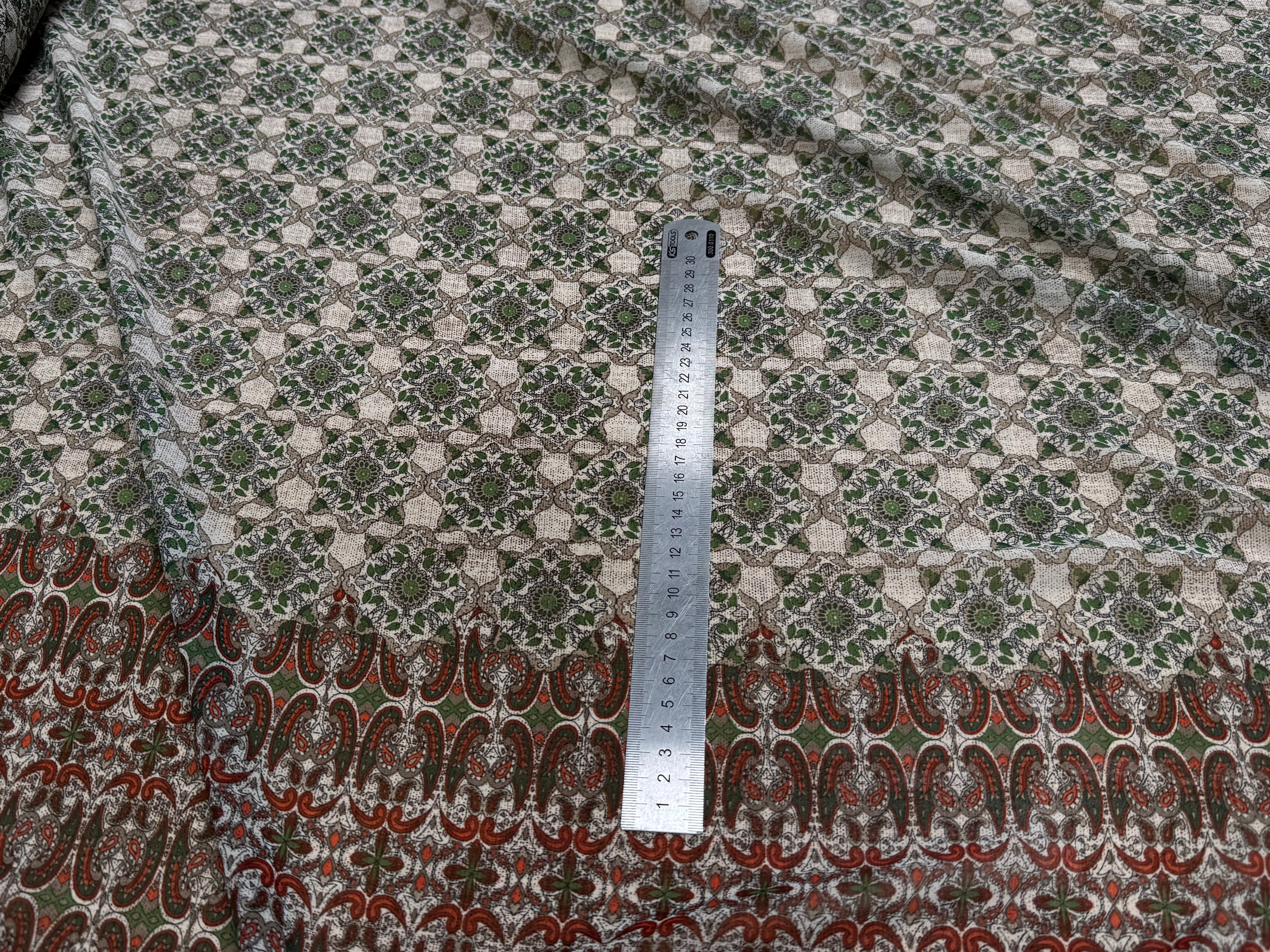 CHIFFON PRINTED ETHNIC VERT - My Little Coupon