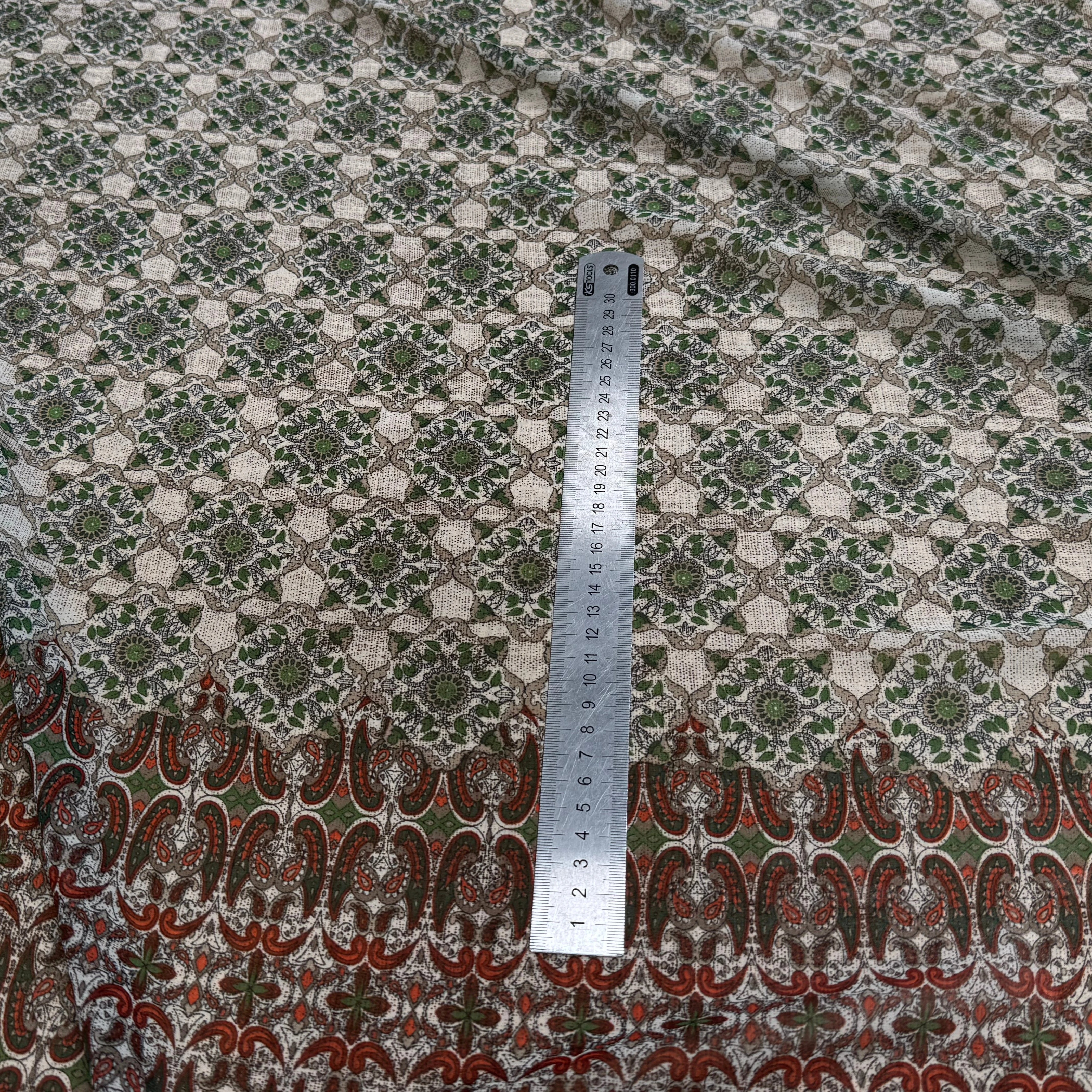 CHIFFON PRINTED ETHNIC VERT - My Little Coupon