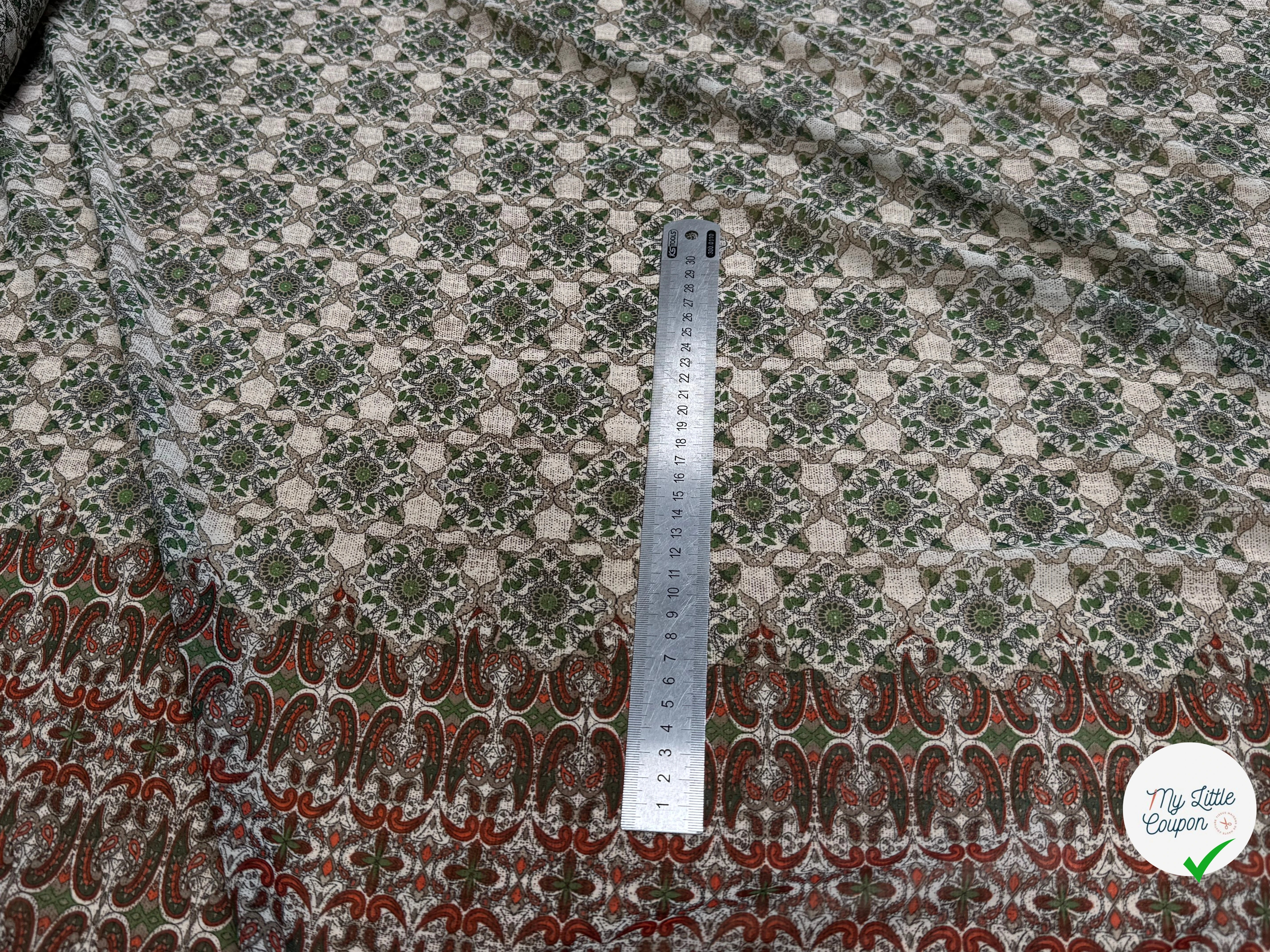 CHIFFON PRINTED ETHNIC VERT - My Little Coupon