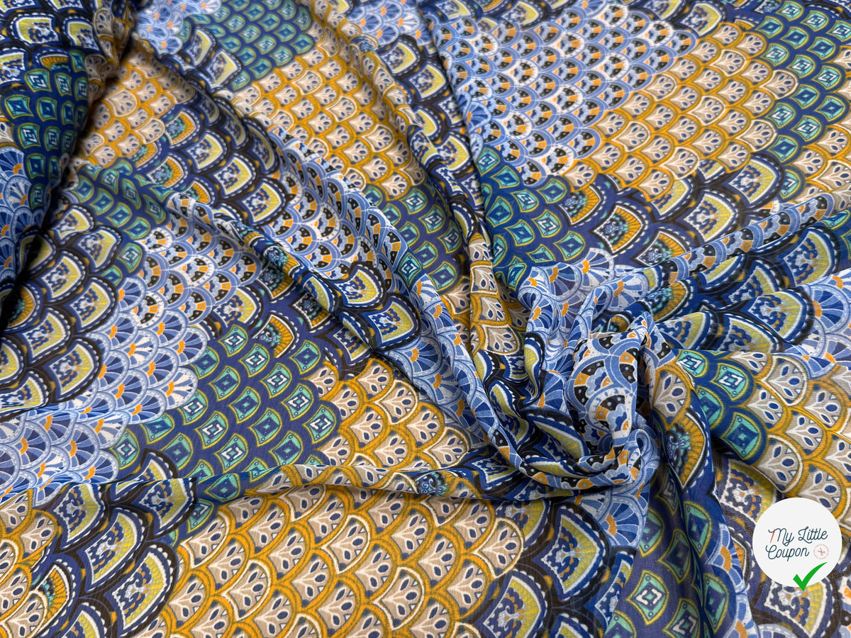 CHIFFON PRINTED ÉVANTAILS MULTICOLORES - My Little Coupon