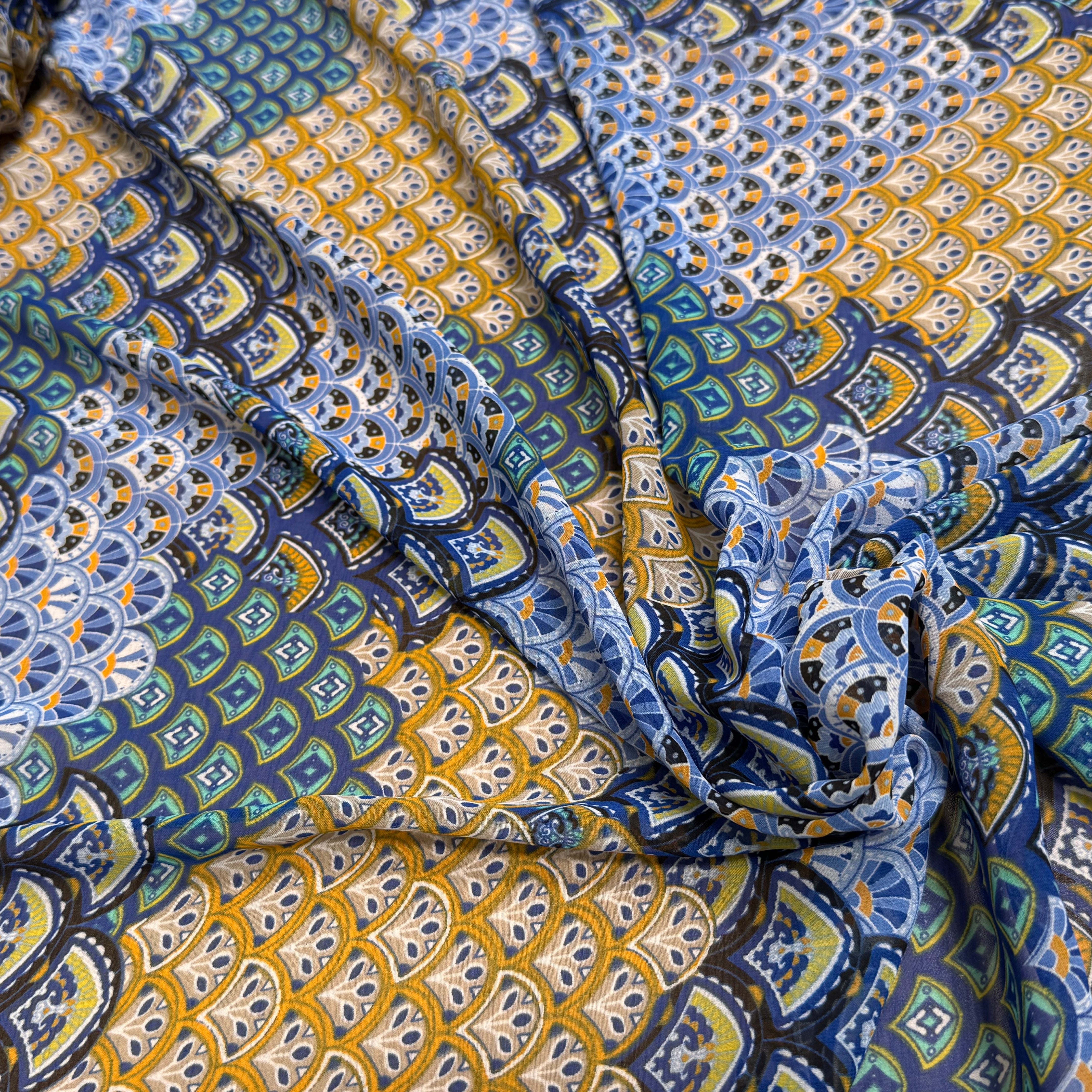 CHIFFON PRINTED ÉVANTAILS MULTICOLORES - My Little Coupon