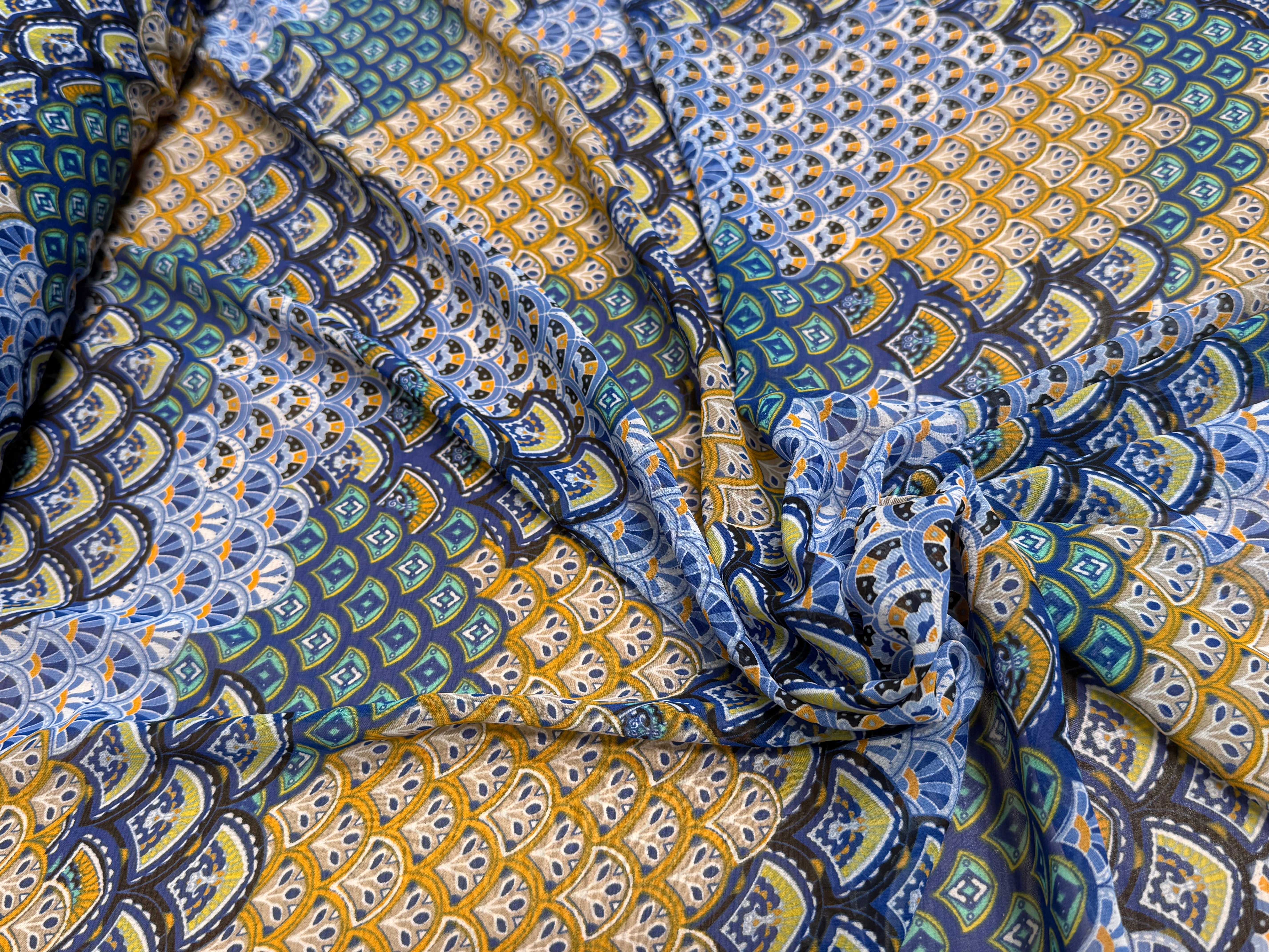 CHIFFON PRINTED ÉVANTAILS MULTICOLORES - My Little Coupon