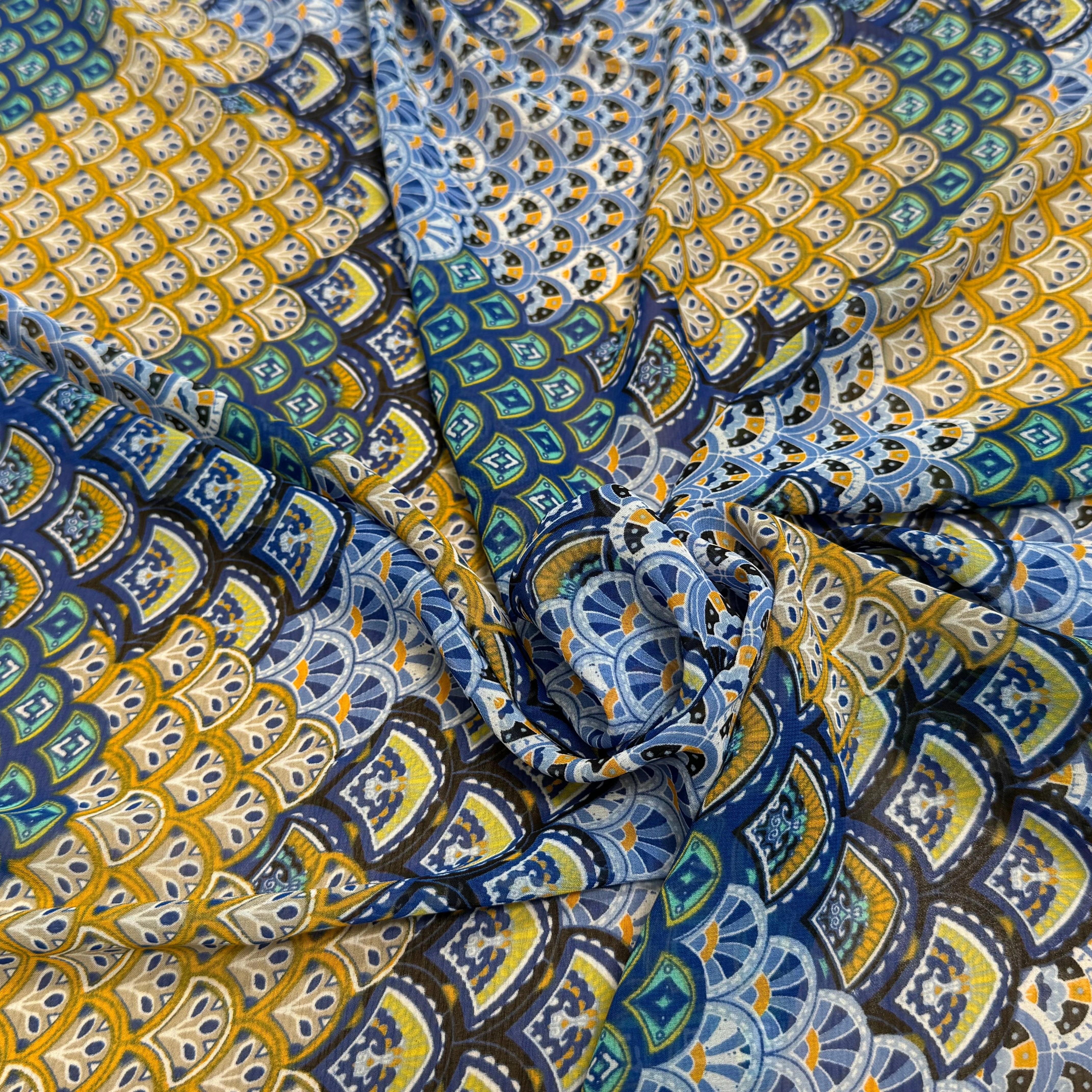 CHIFFON PRINTED ÉVANTAILS MULTICOLORES - My Little Coupon