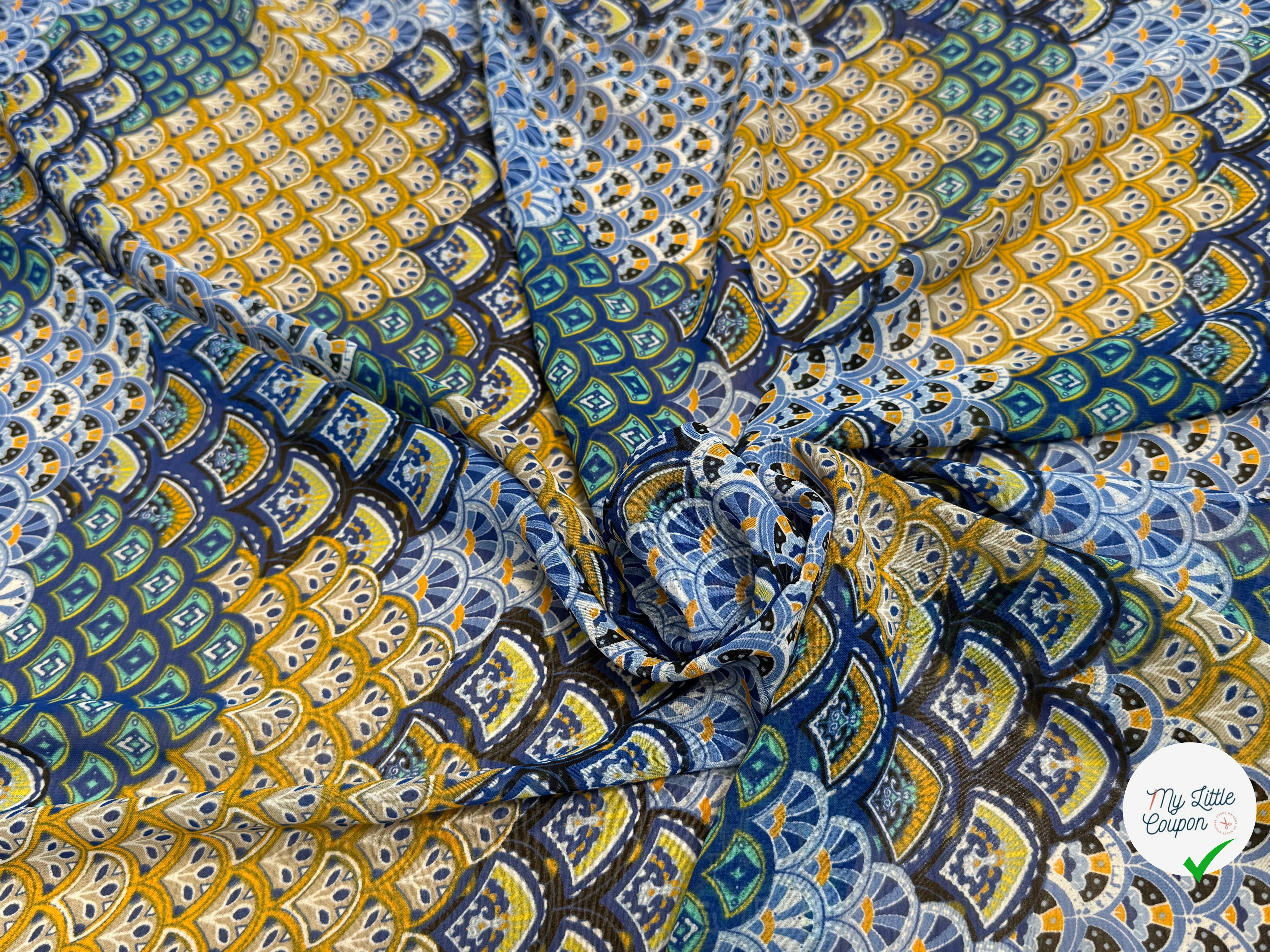 CHIFFON PRINTED ÉVANTAILS MULTICOLORES - My Little Coupon