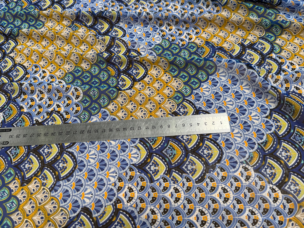CHIFFON PRINTED ÉVANTAILS MULTICOLORES - My Little Coupon