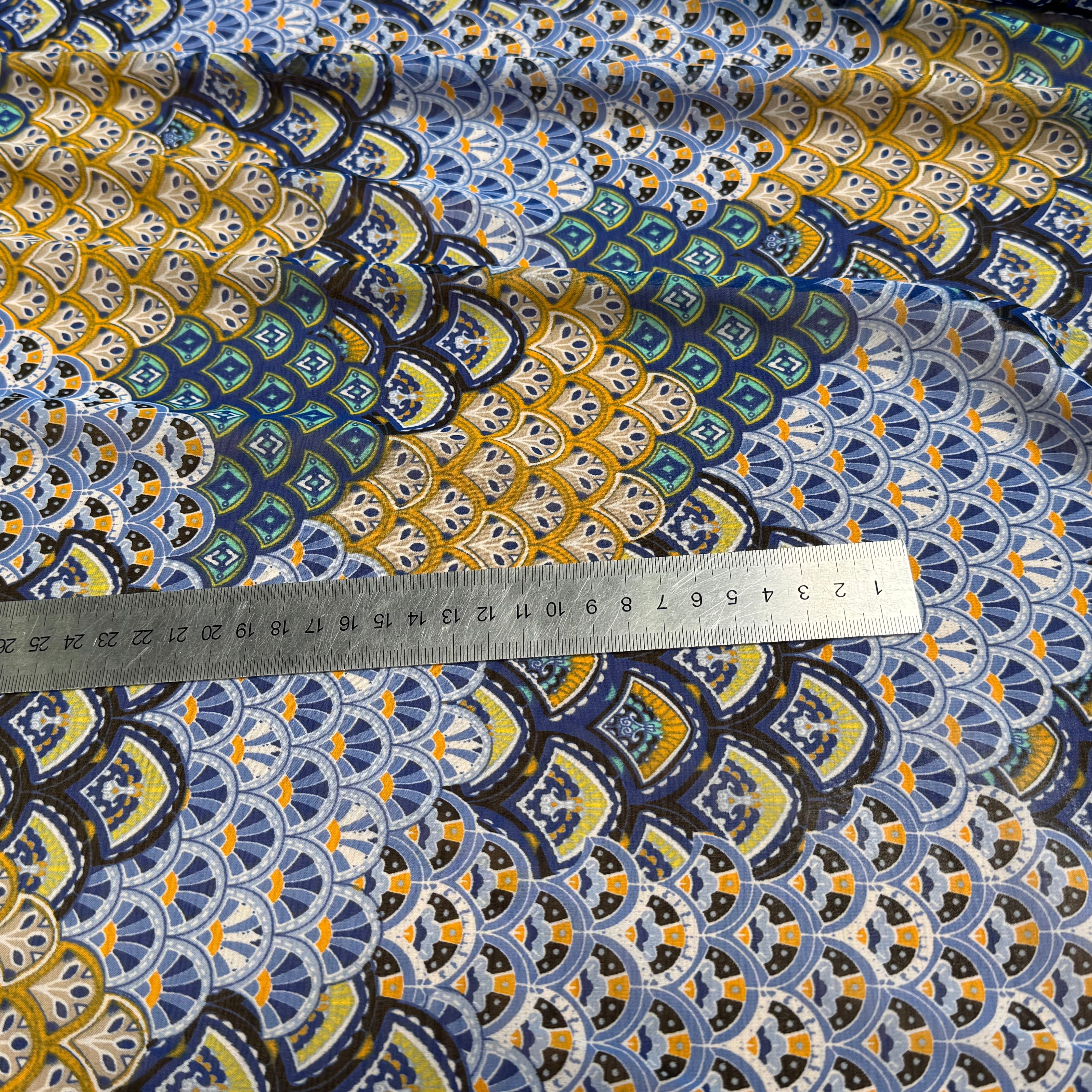 CHIFFON PRINTED ÉVANTAILS MULTICOLORES - My Little Coupon