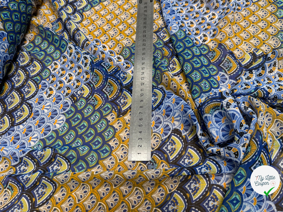 CHIFFON PRINTED ÉVANTAILS MULTICOLORES - My Little Coupon