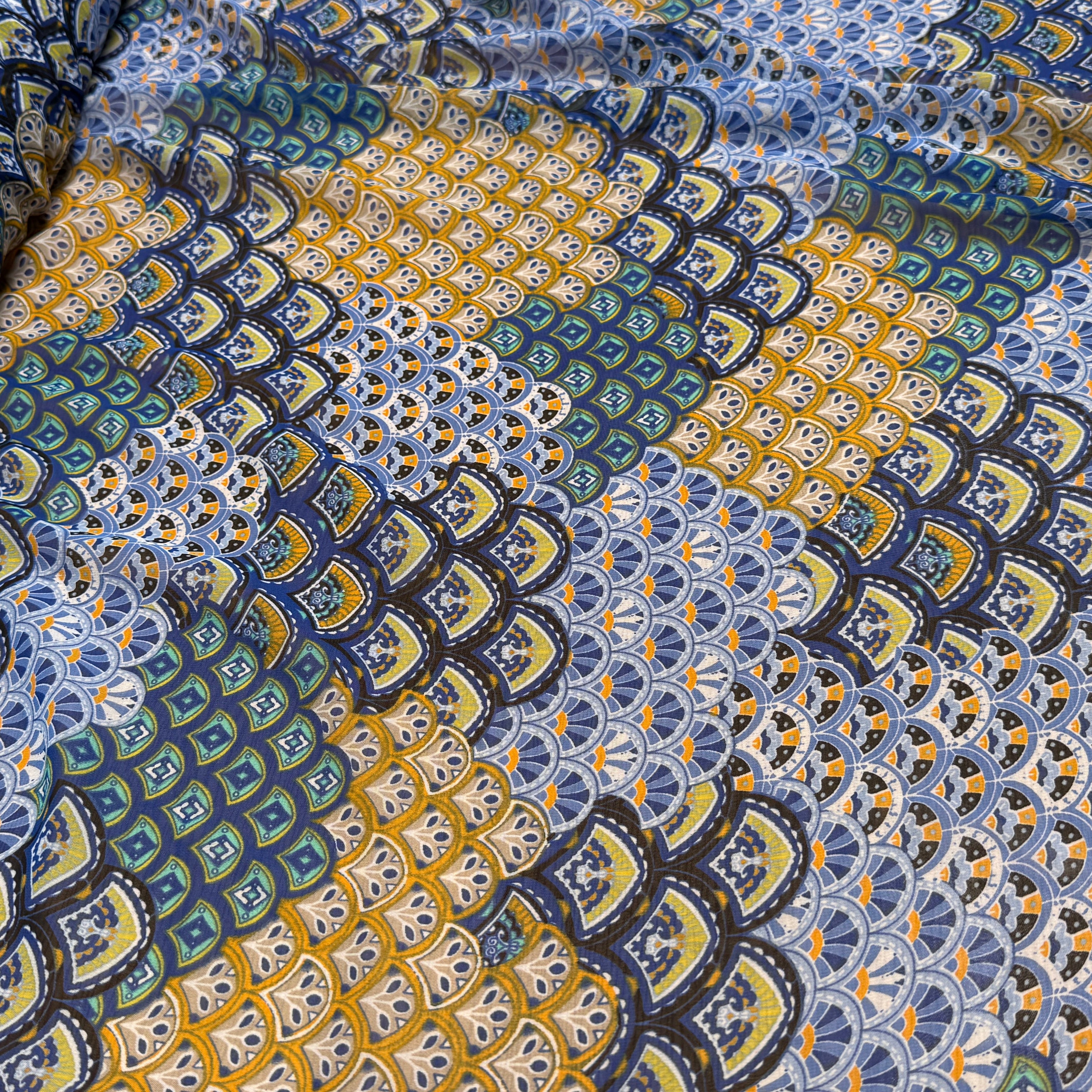 CHIFFON PRINTED ÉVANTAILS MULTICOLORES - My Little Coupon