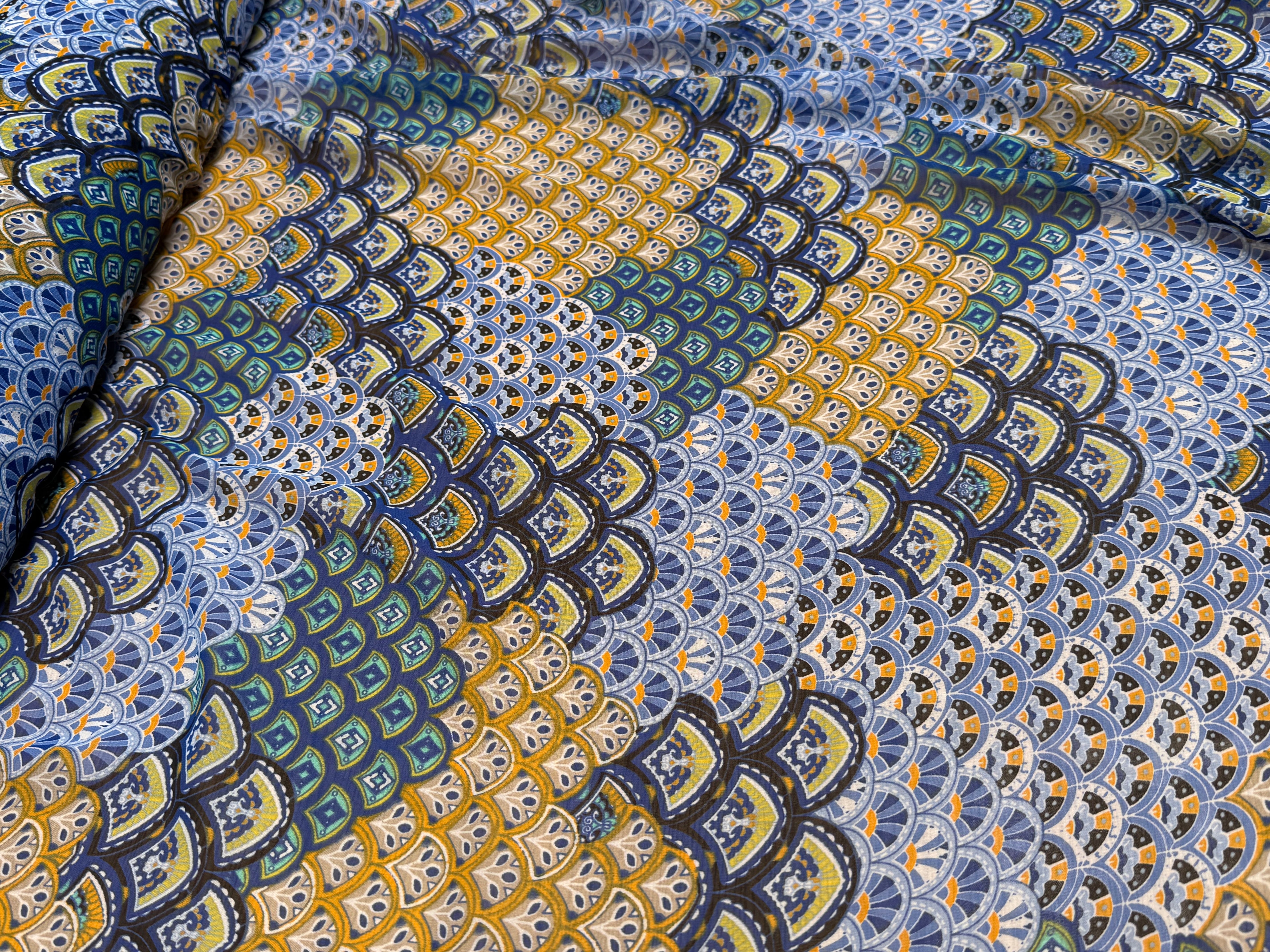 CHIFFON PRINTED ÉVANTAILS MULTICOLORES - My Little Coupon