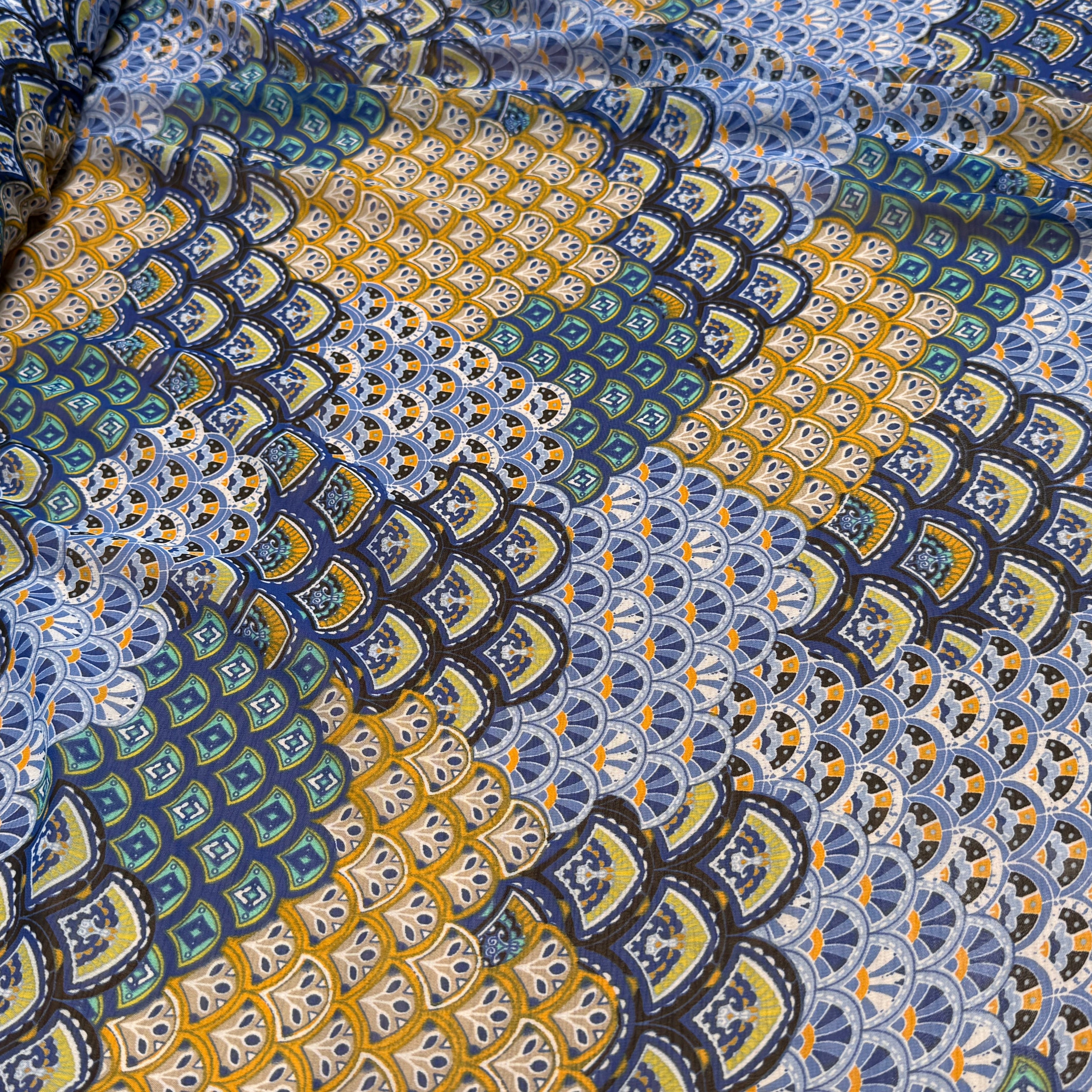 CHIFFON PRINTED ÉVANTAILS MULTICOLORES - My Little Coupon