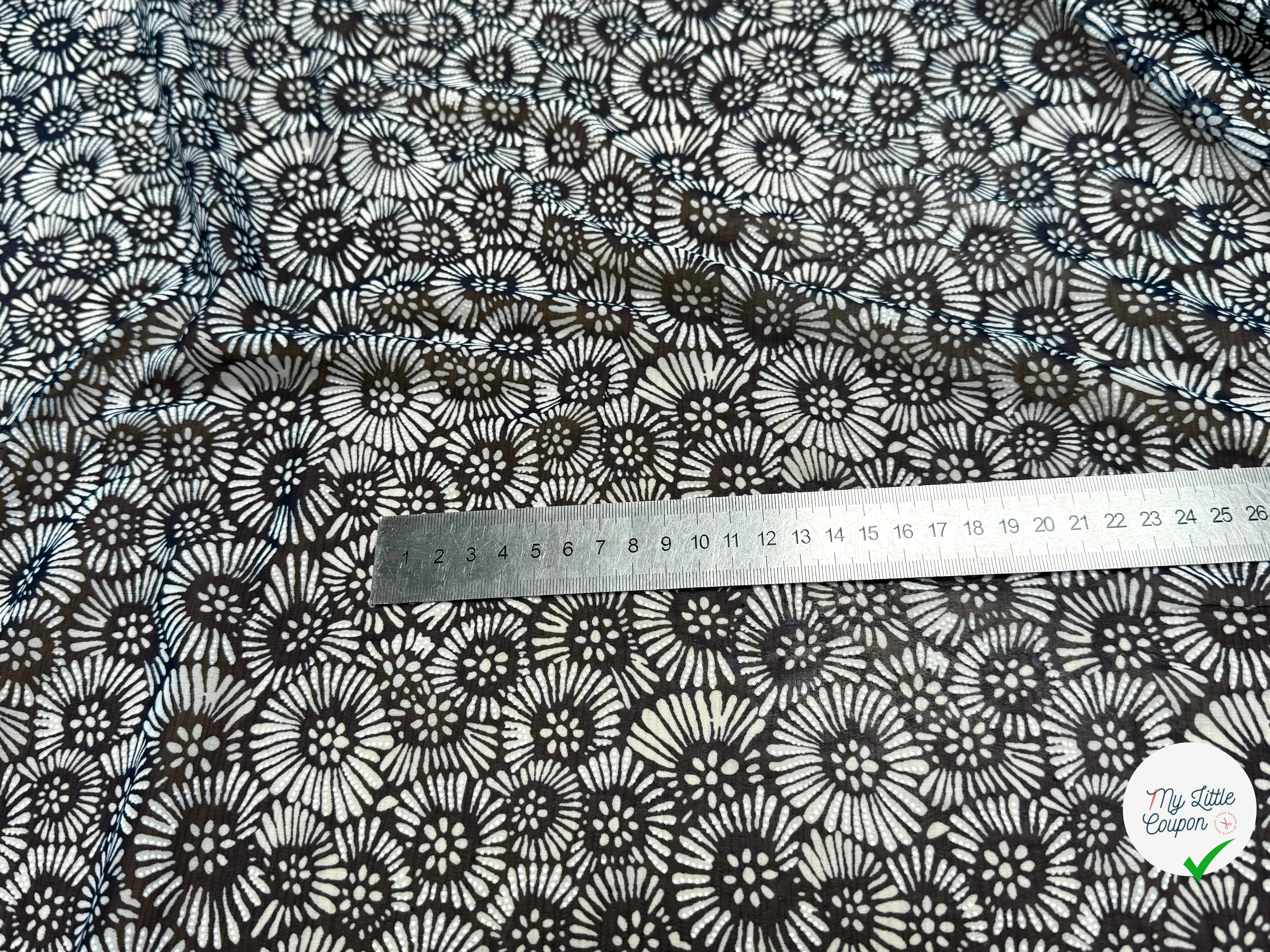 CHIFFON PRINTED FEU D'ARTIFICES FOND MARINE - My Little Coupon