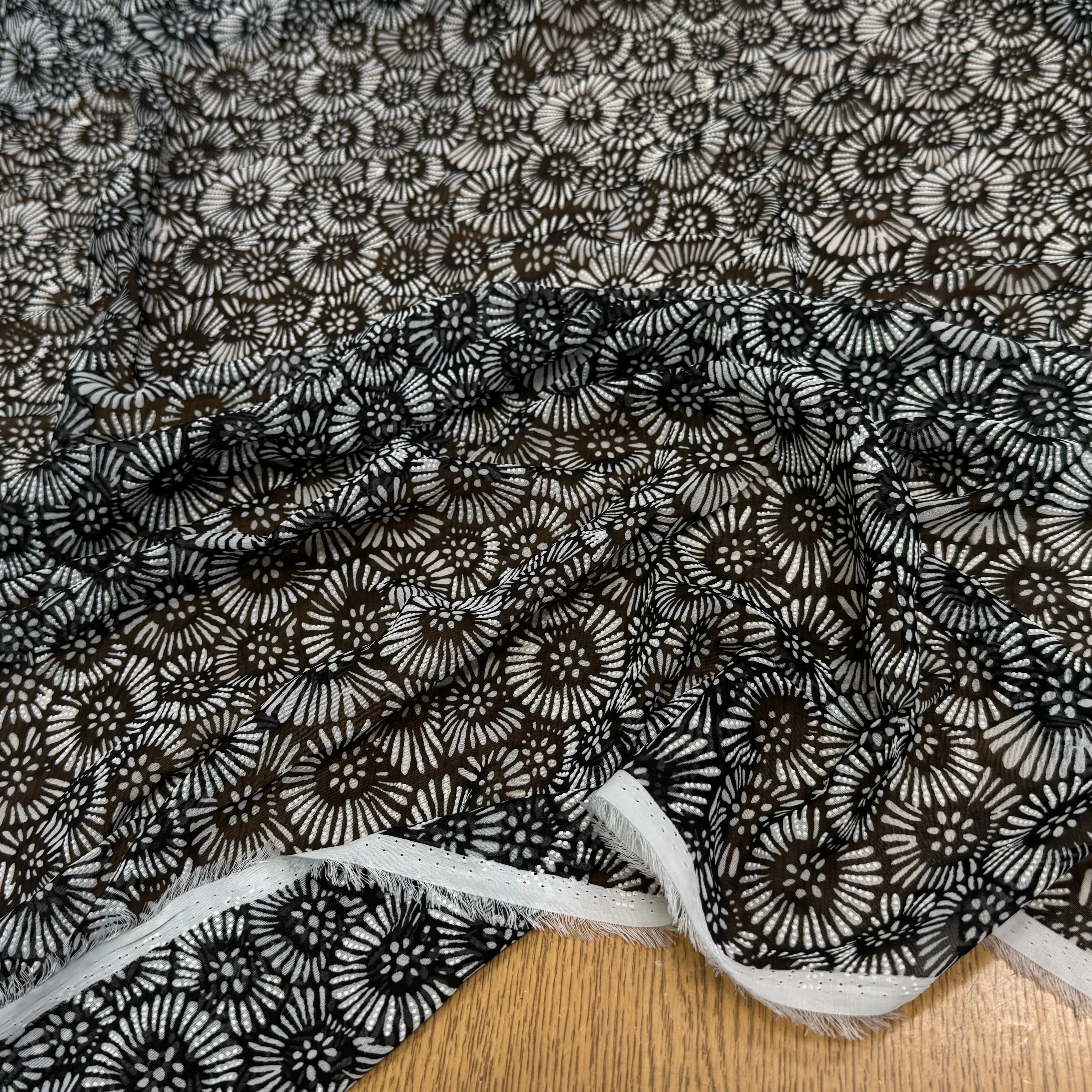 CHIFFON PRINTED FEU D'ARTIFICES FOND NOIR - My Little Coupon