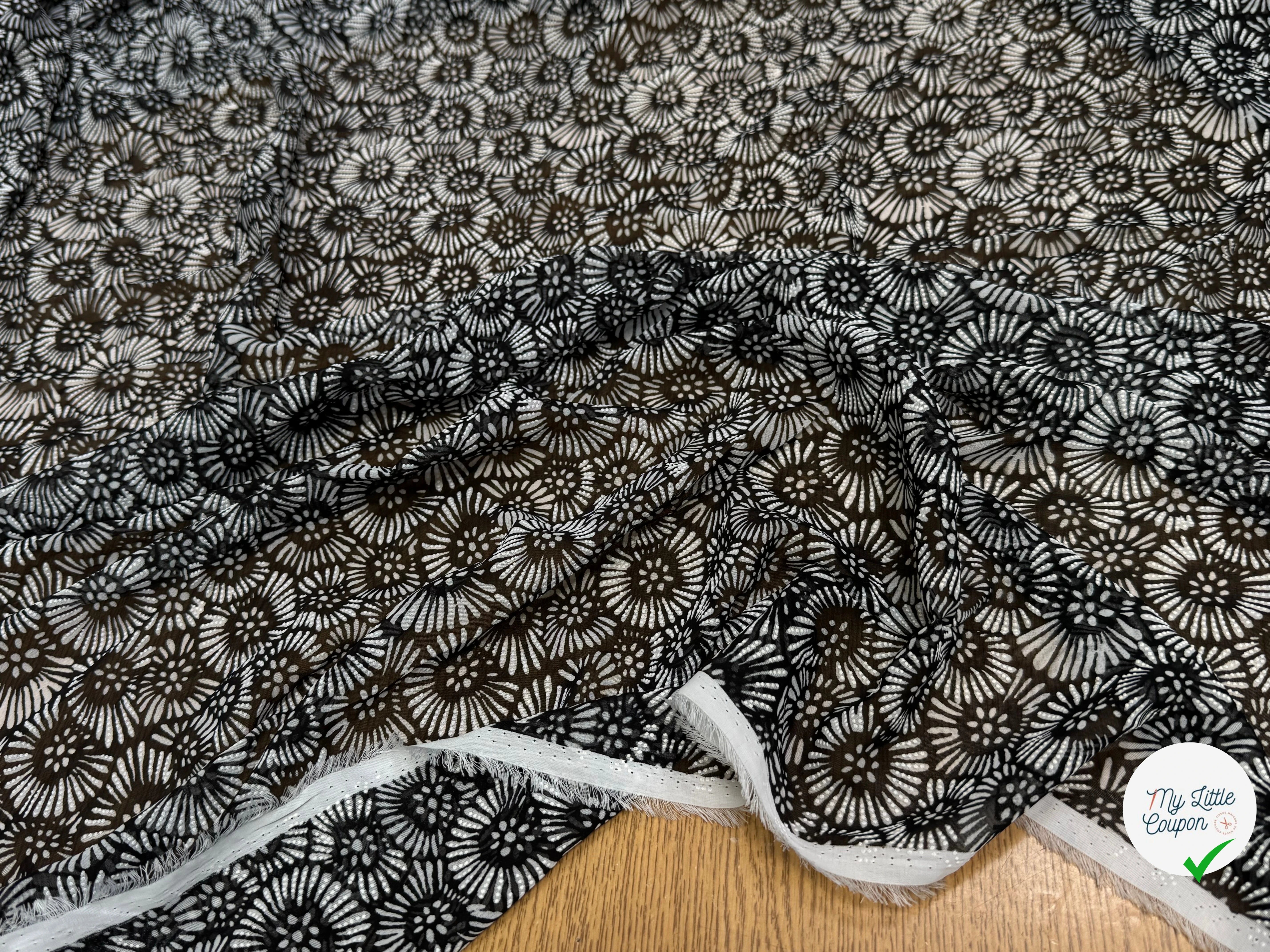 CHIFFON PRINTED FEU D'ARTIFICES FOND NOIR - My Little Coupon