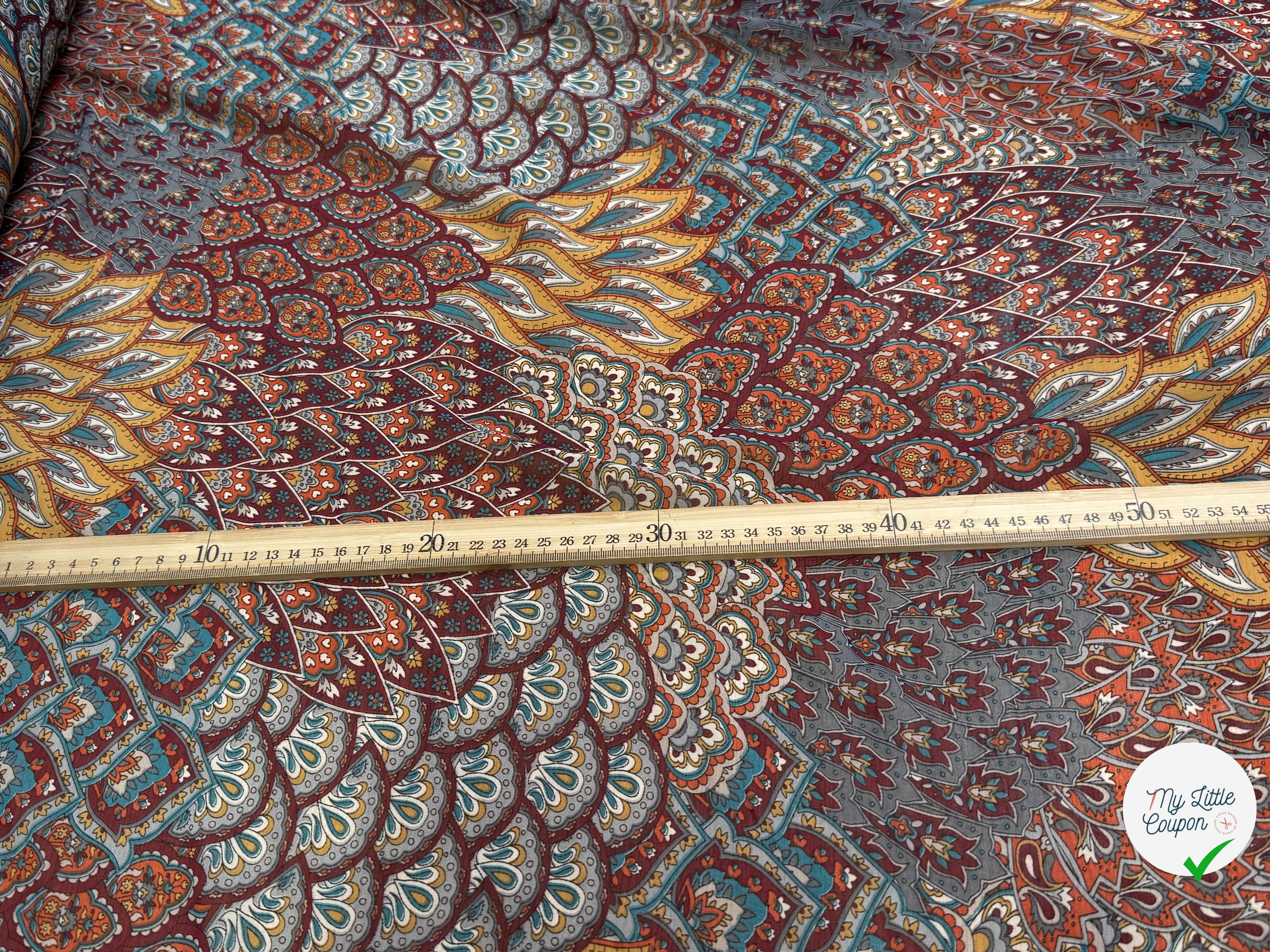 CHIFFON PRINTED FLORAUX MULTICOLORES CHOCO CARAMEL - My Little Coupon
