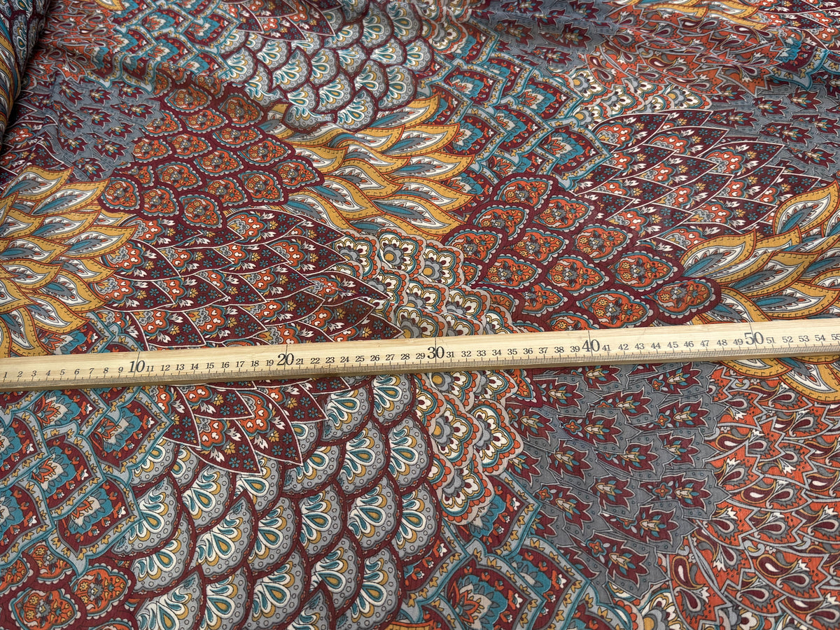 CHIFFON PRINTED FLORAUX MULTICOLORES CHOCO CARAMEL - My Little Coupon