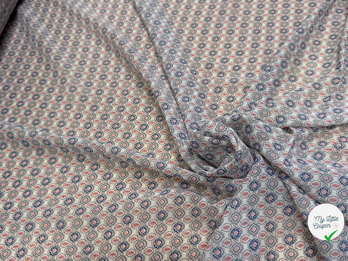 CHIFFON PRINTED FOND CASSÉ MOTIFS ABSTRAITS - My Little Coupon