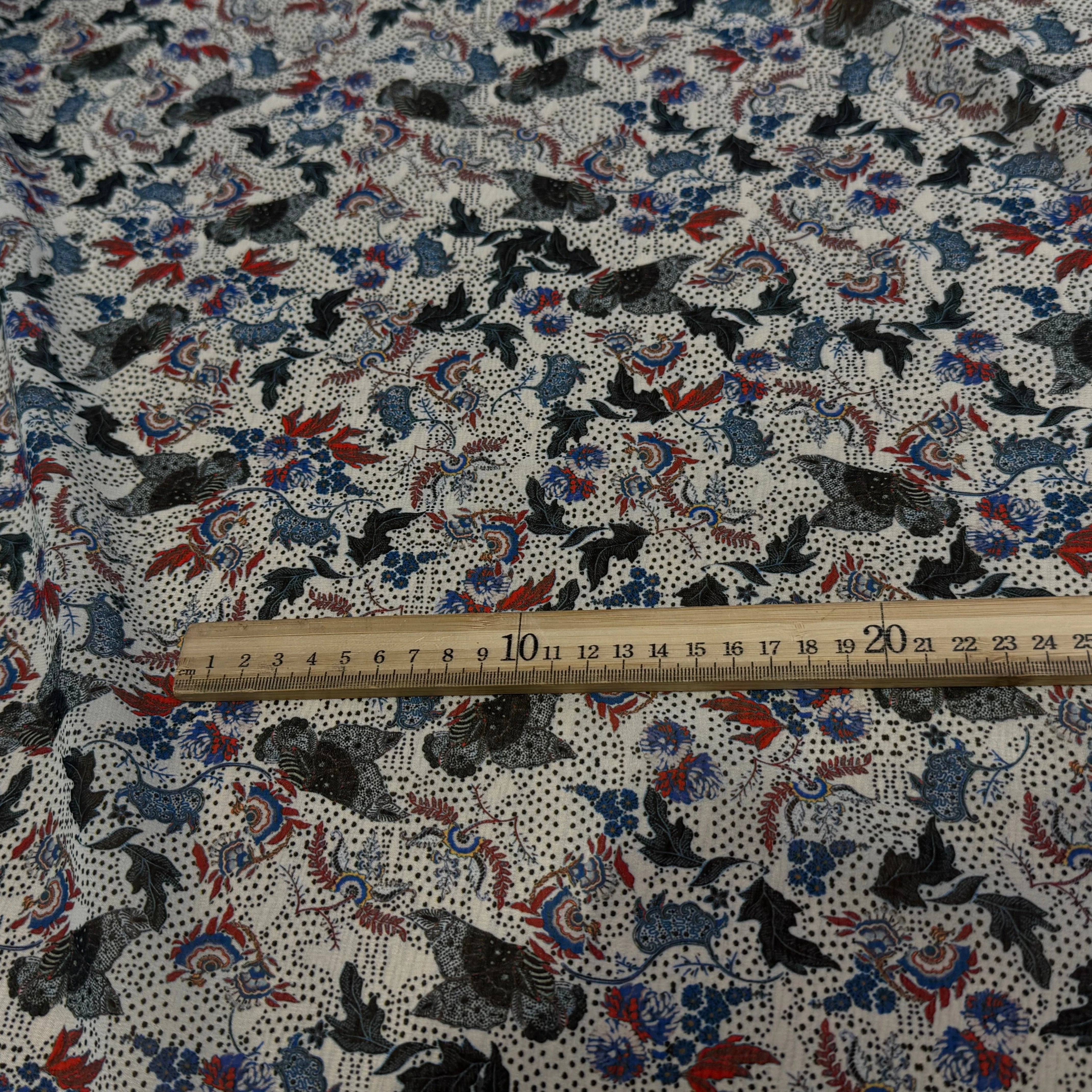 CHIFFON PRINTED JARDIN SAUVAGE MULTICOLORES FOND ÉCRU - My Little Coupon