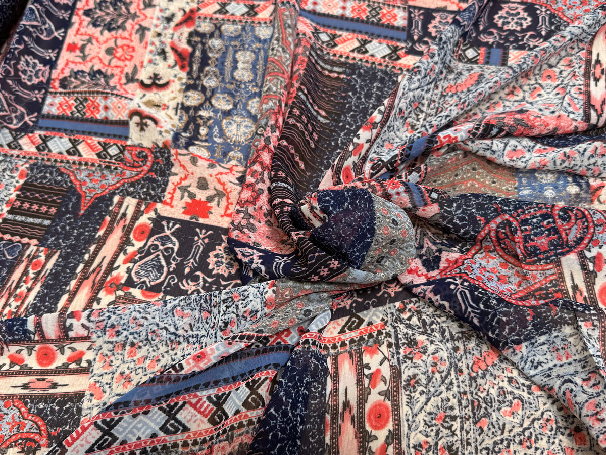 CHIFFON PRINTED LONDON BRICK MULTICOLORES - My Little Coupon