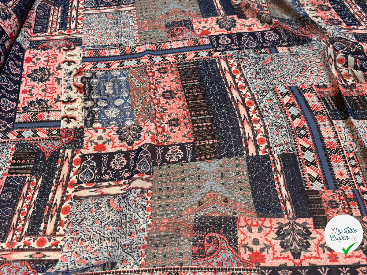 CHIFFON PRINTED LONDON BRICK MULTICOLORES - My Little Coupon