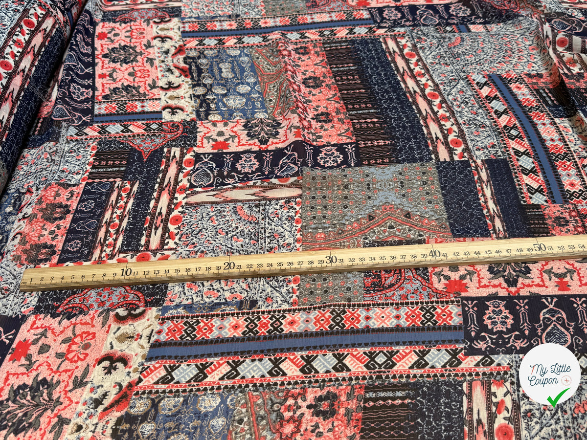 CHIFFON PRINTED LONDON BRICK MULTICOLORES - My Little Coupon