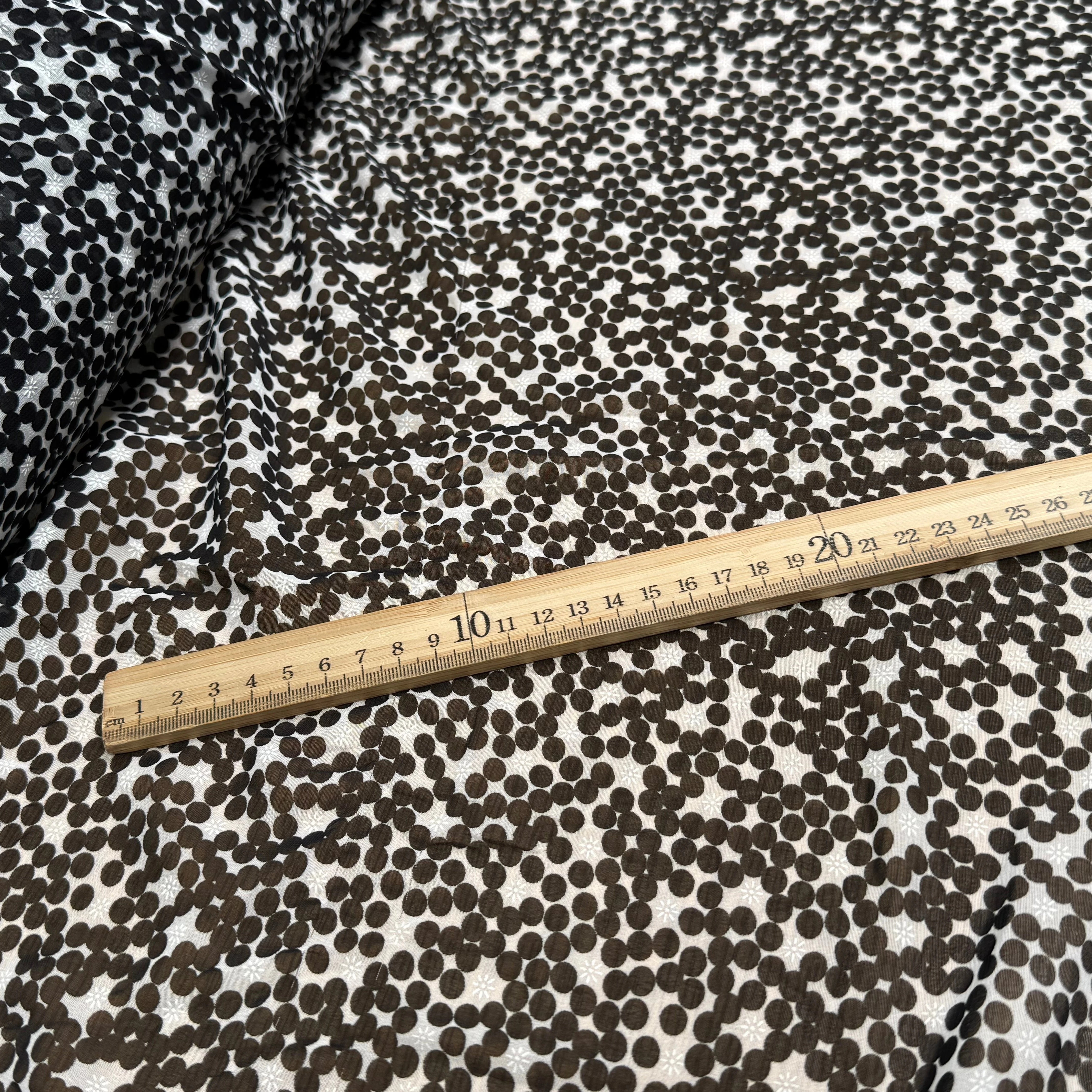 CHIFFON PRINTED POIS BULLES NOIR - My Little Coupon