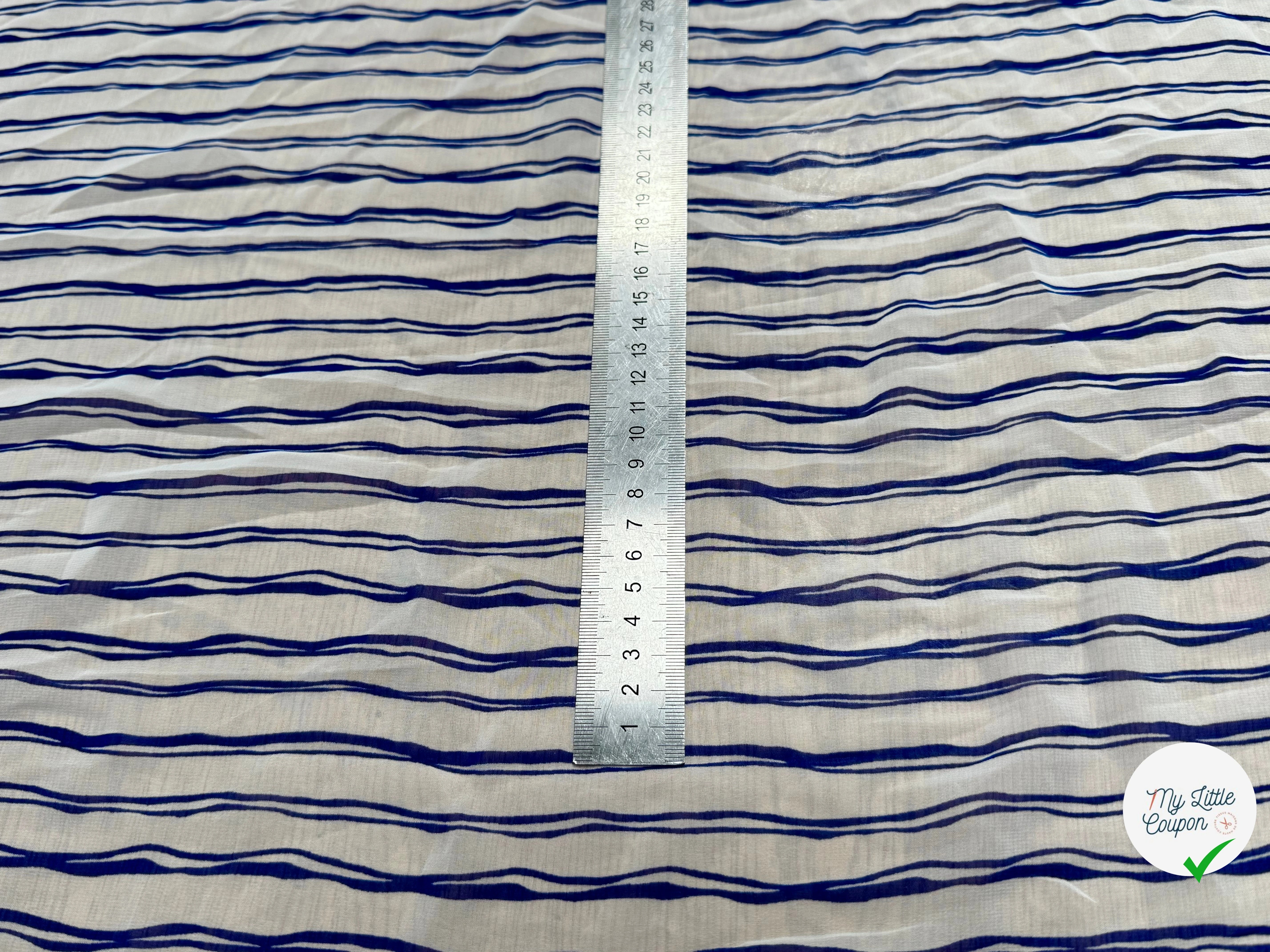 CHIFFON PRINTED RAYURES CROISÉES BLEUES - My Little Coupon