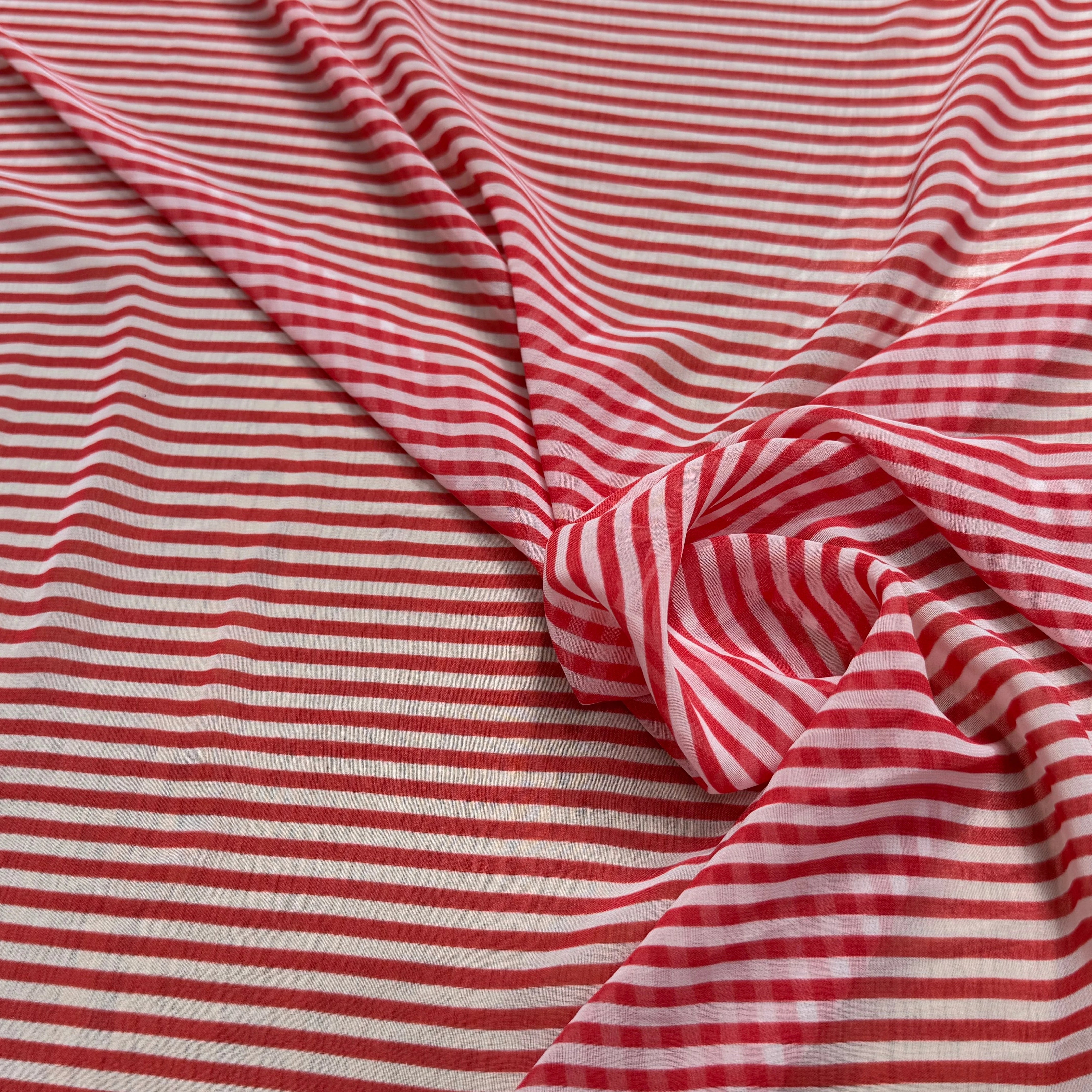 CHIFFON PRINTED RAYURES ROUGE - My Little Coupon