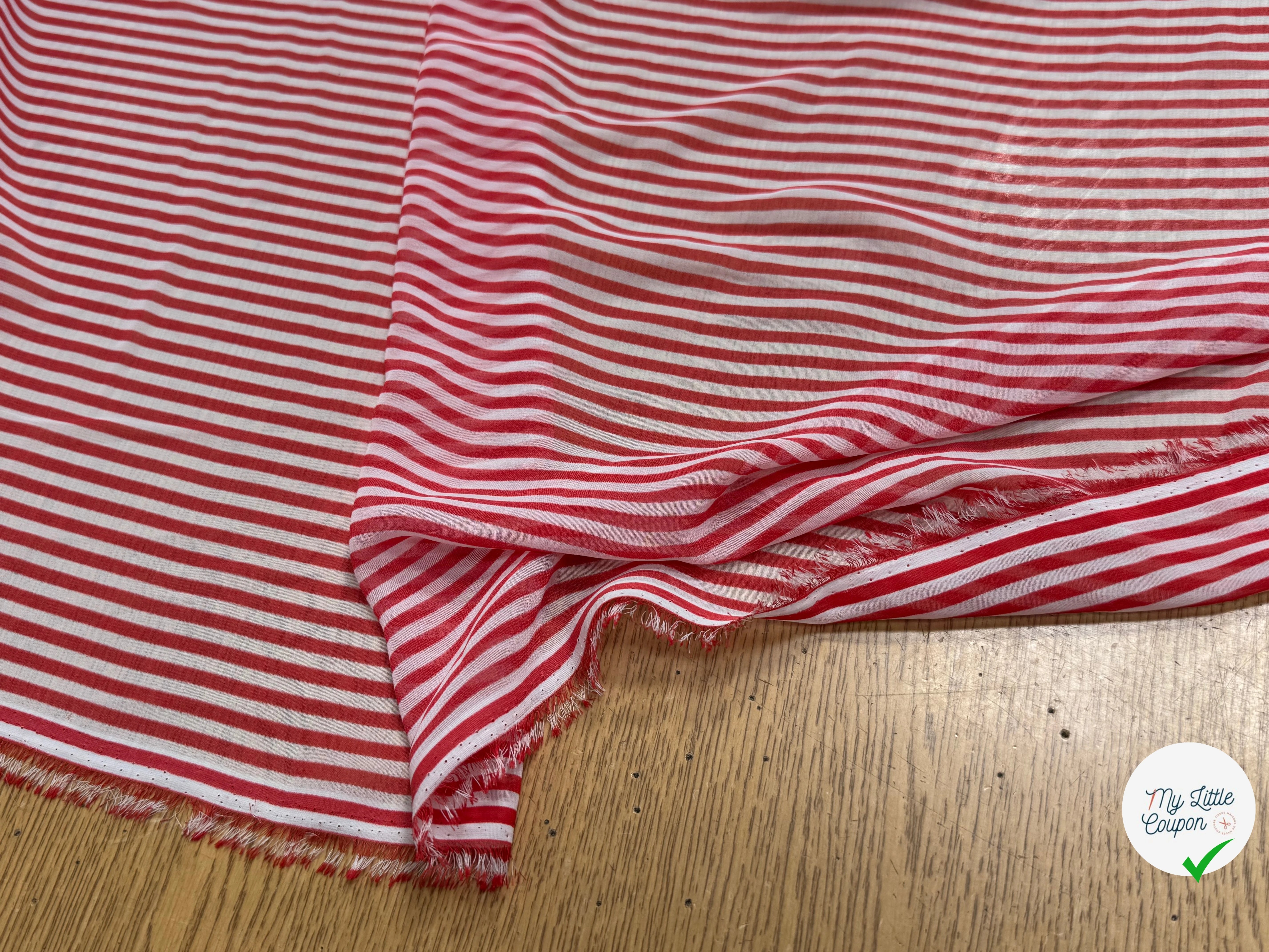 CHIFFON PRINTED RAYURES ROUGE - My Little Coupon