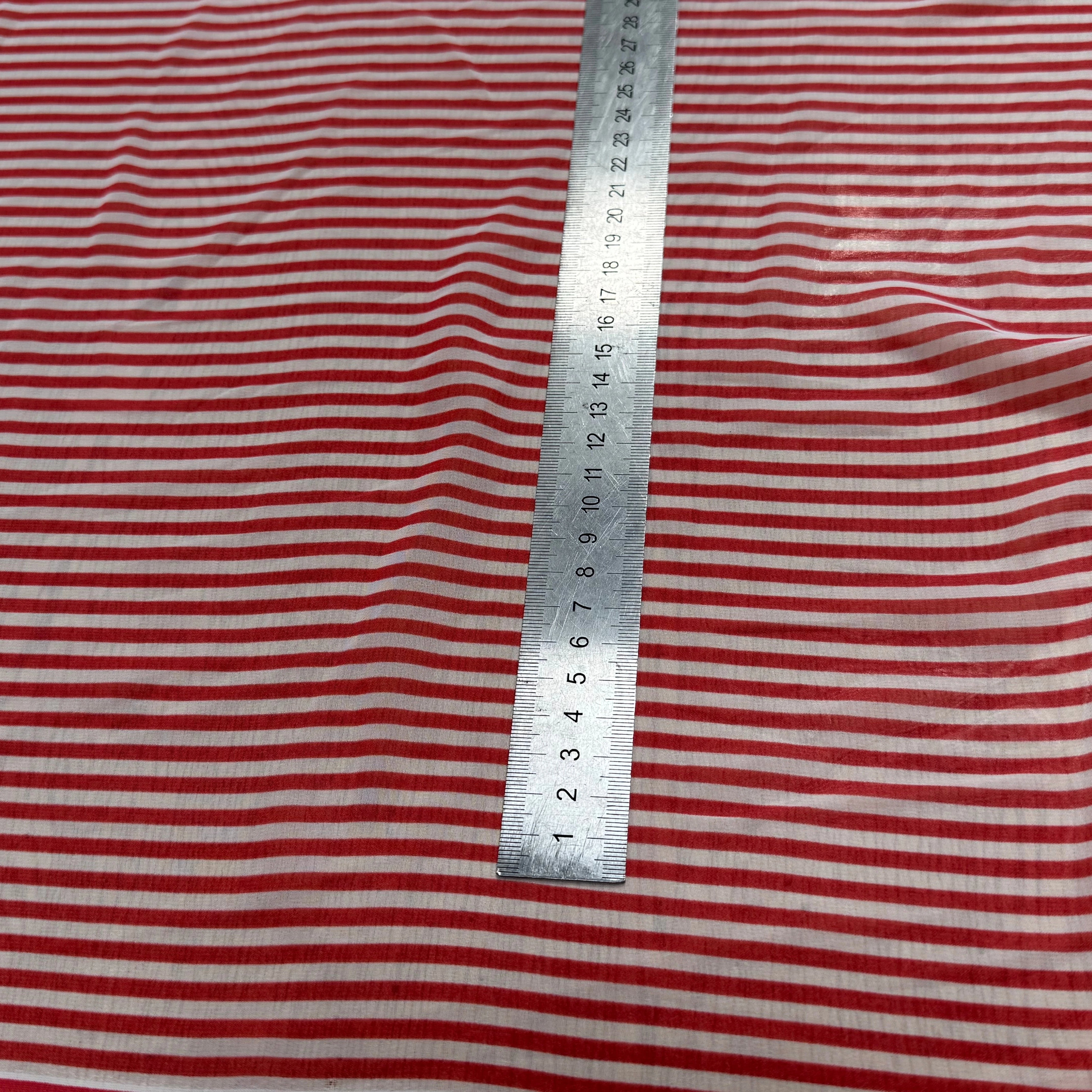CHIFFON PRINTED RAYURES ROUGE - My Little Coupon