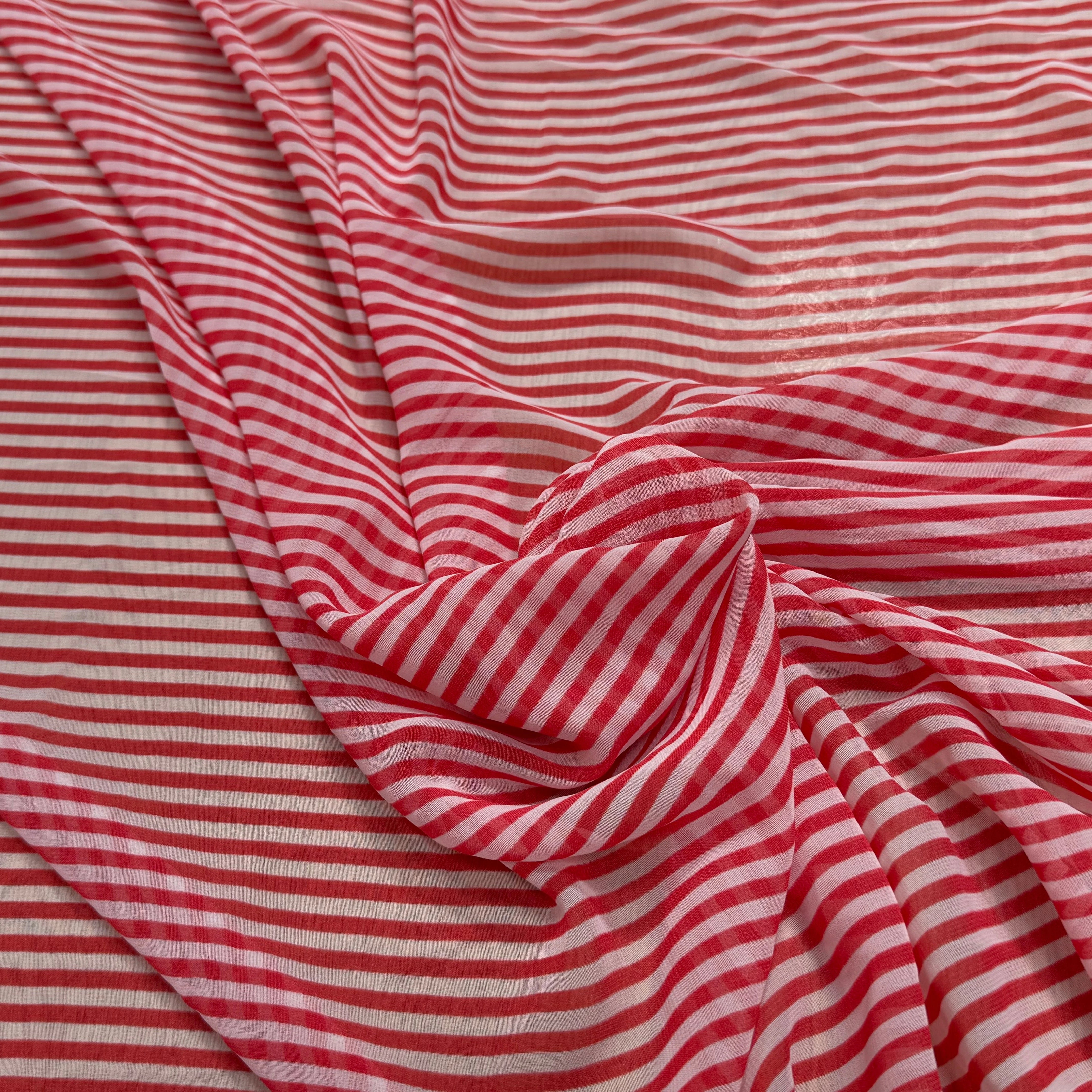CHIFFON PRINTED RAYURES ROUGE - My Little Coupon