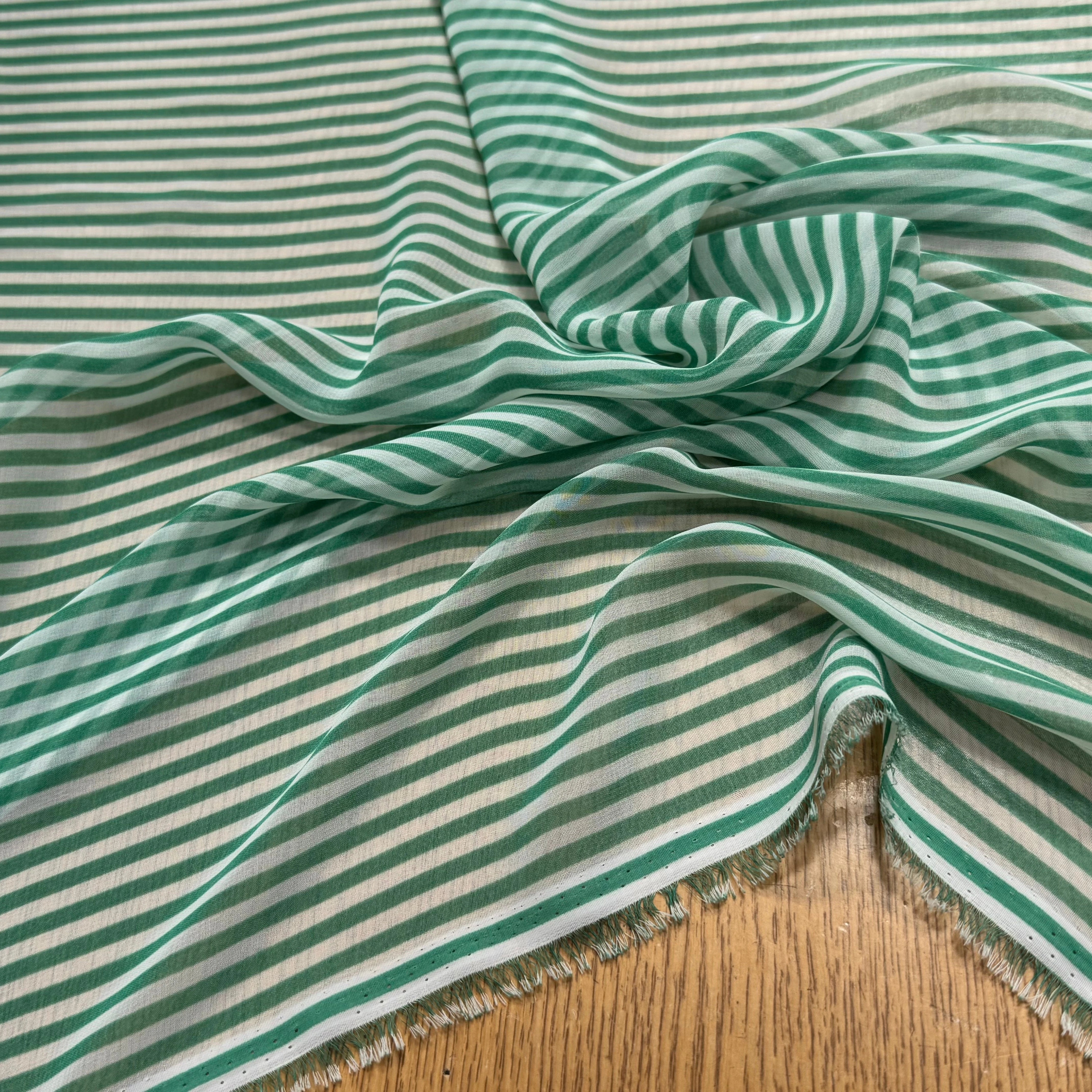CHIFFON PRINTED RAYURES VERTES - My Little Coupon