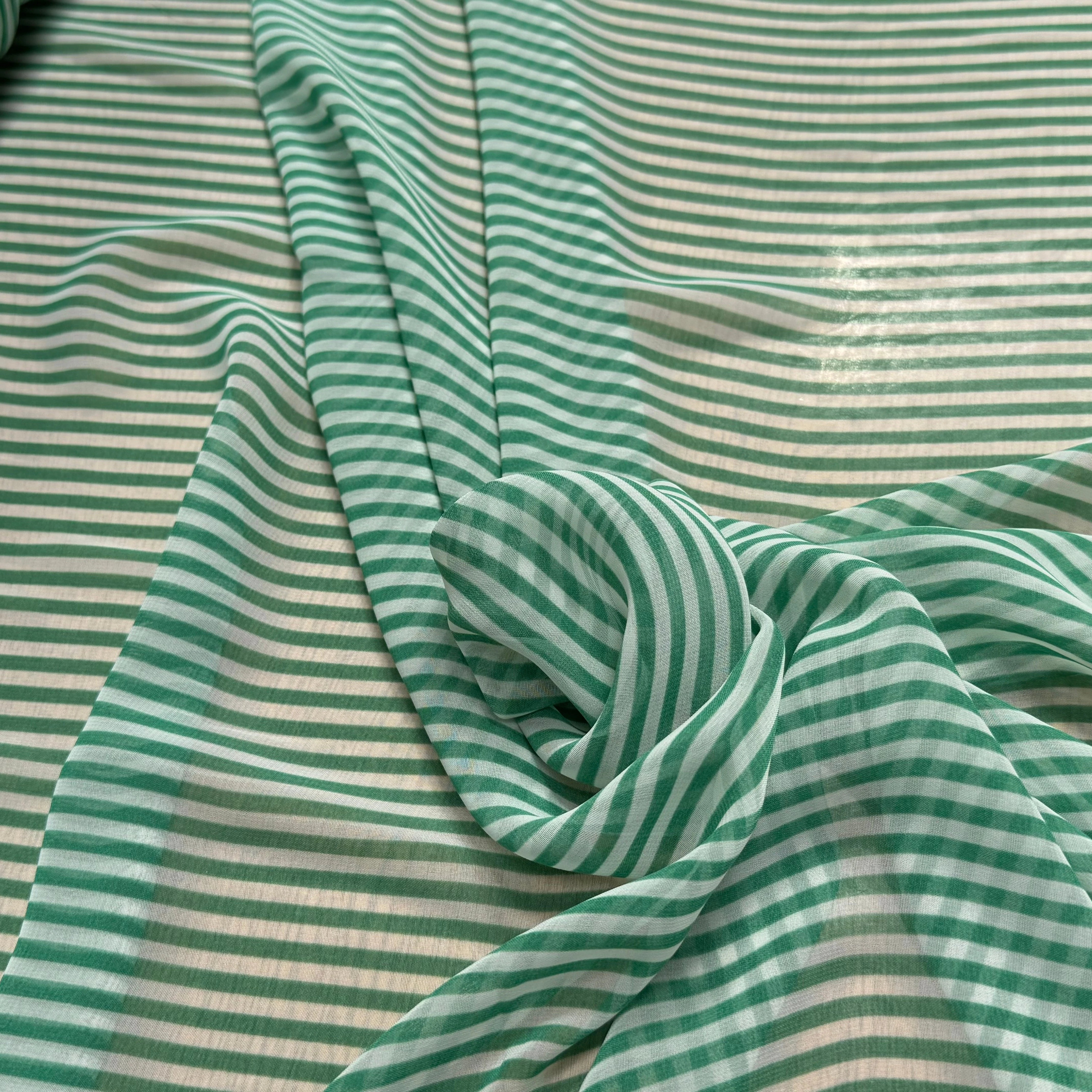 CHIFFON PRINTED RAYURES VERTES - My Little Coupon
