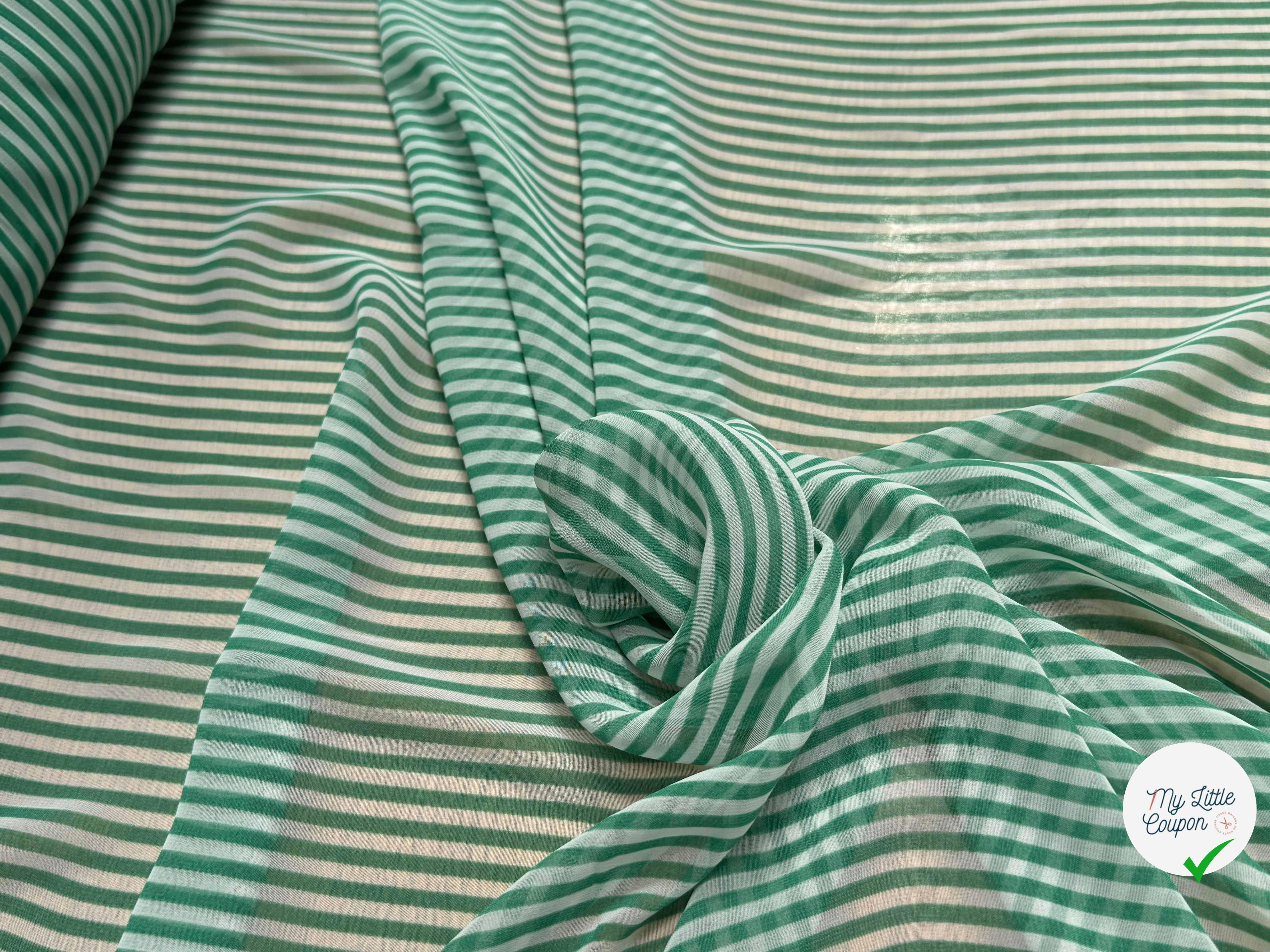 CHIFFON PRINTED RAYURES VERTES - My Little Coupon