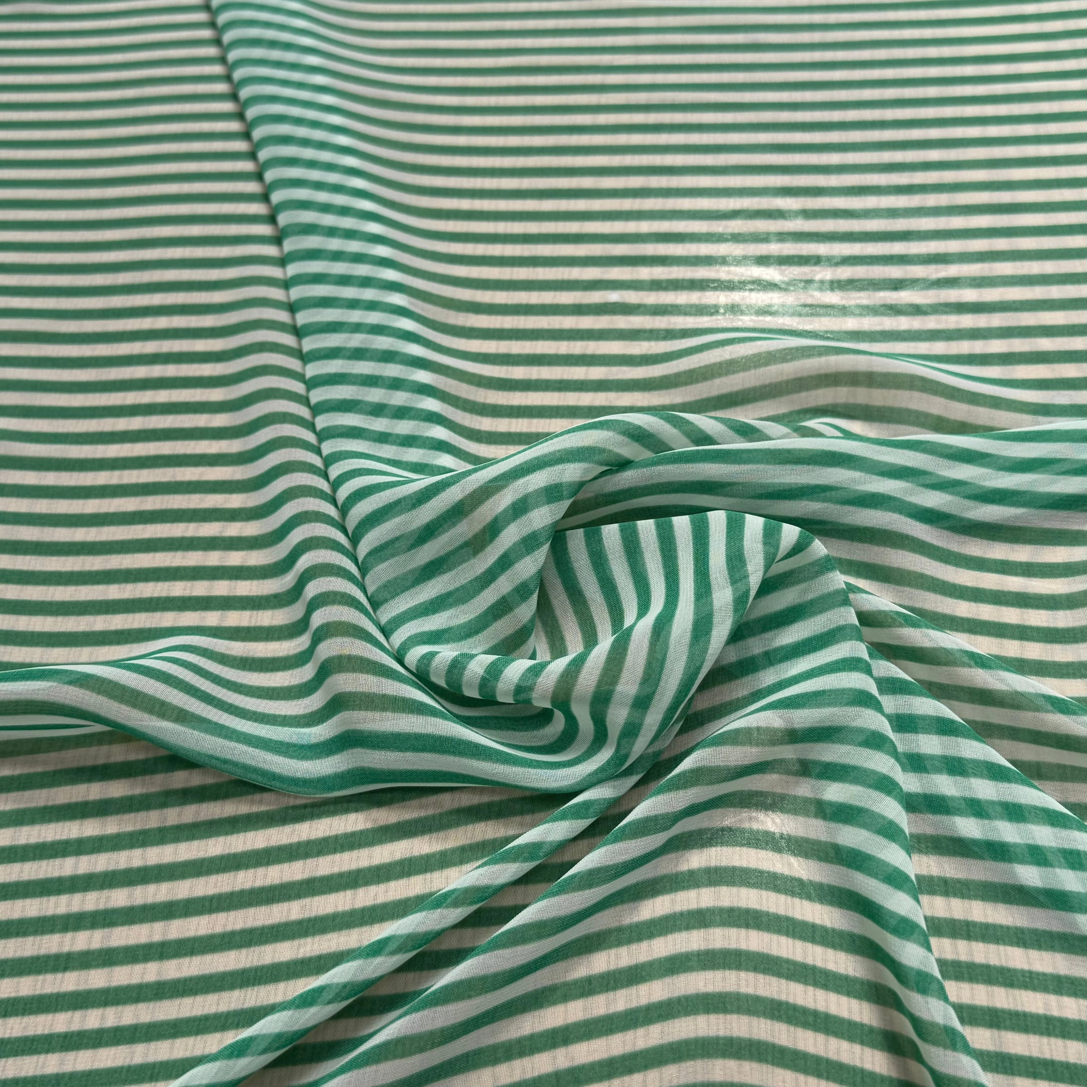 CHIFFON PRINTED RAYURES VERTES - My Little Coupon