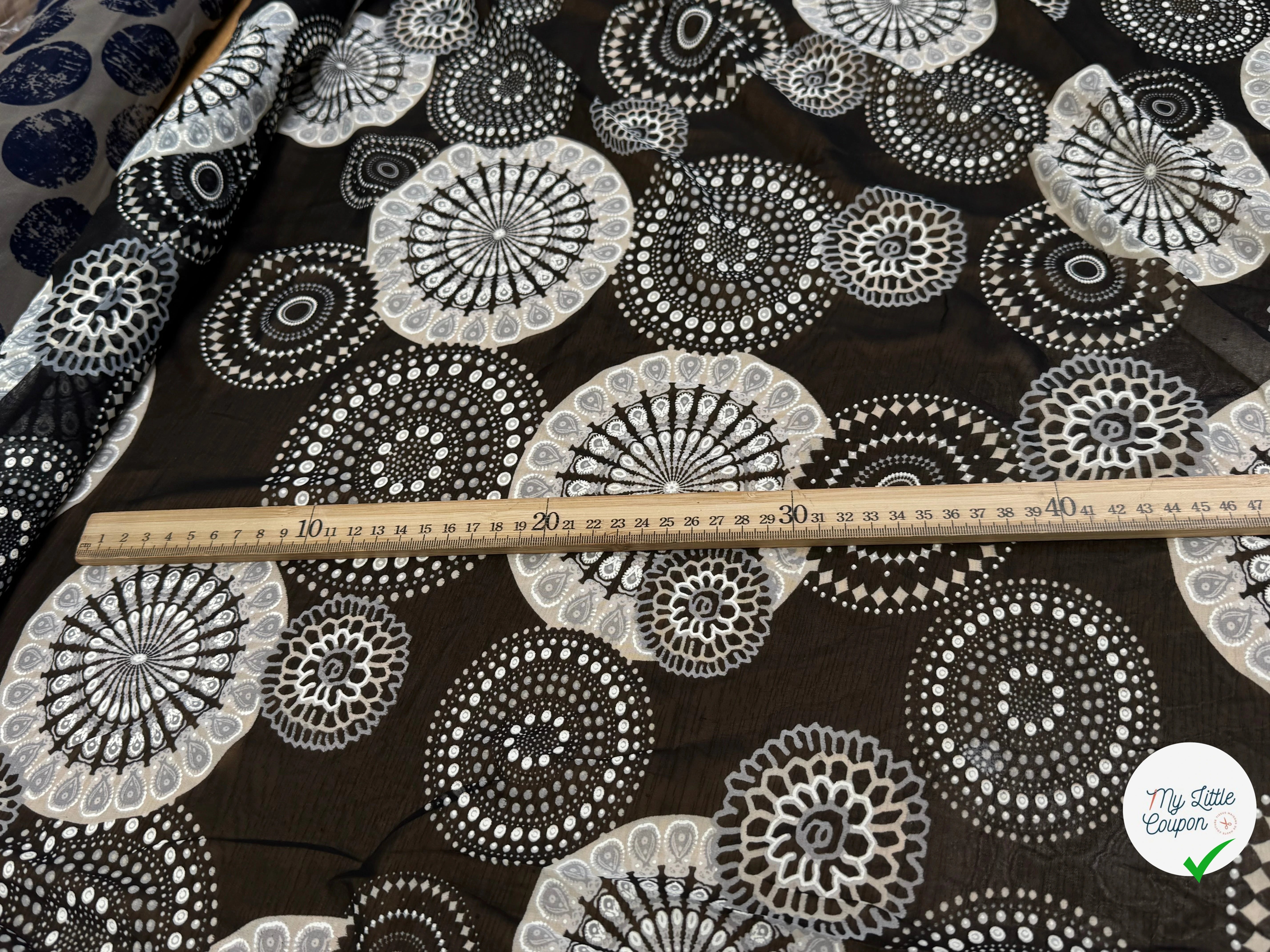 CHIFFON PRINTED SHELL FOND NOIR - My Little Coupon