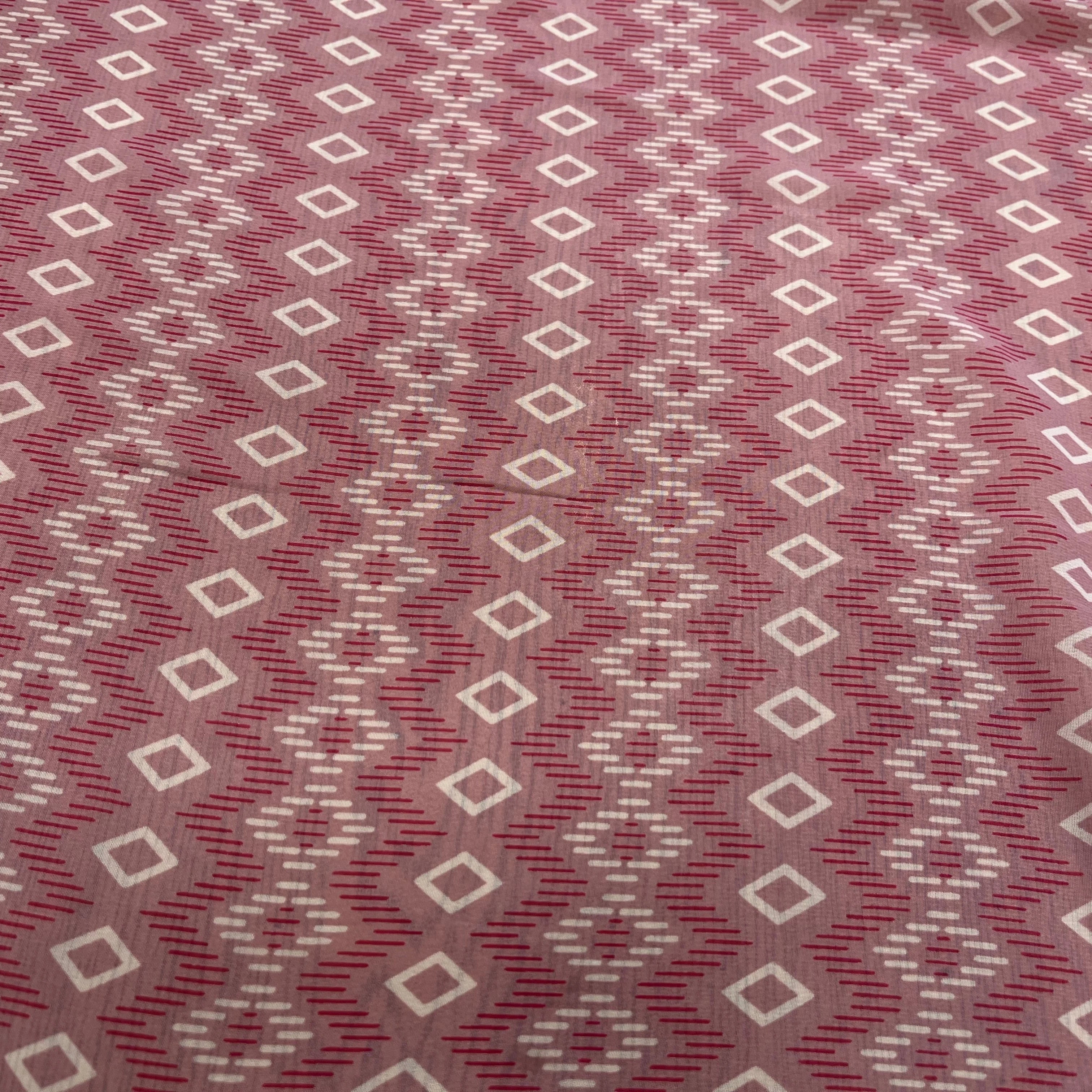 CHIFFON ROSE MOTIF GÉOMETRIQUE - My Little Coupon