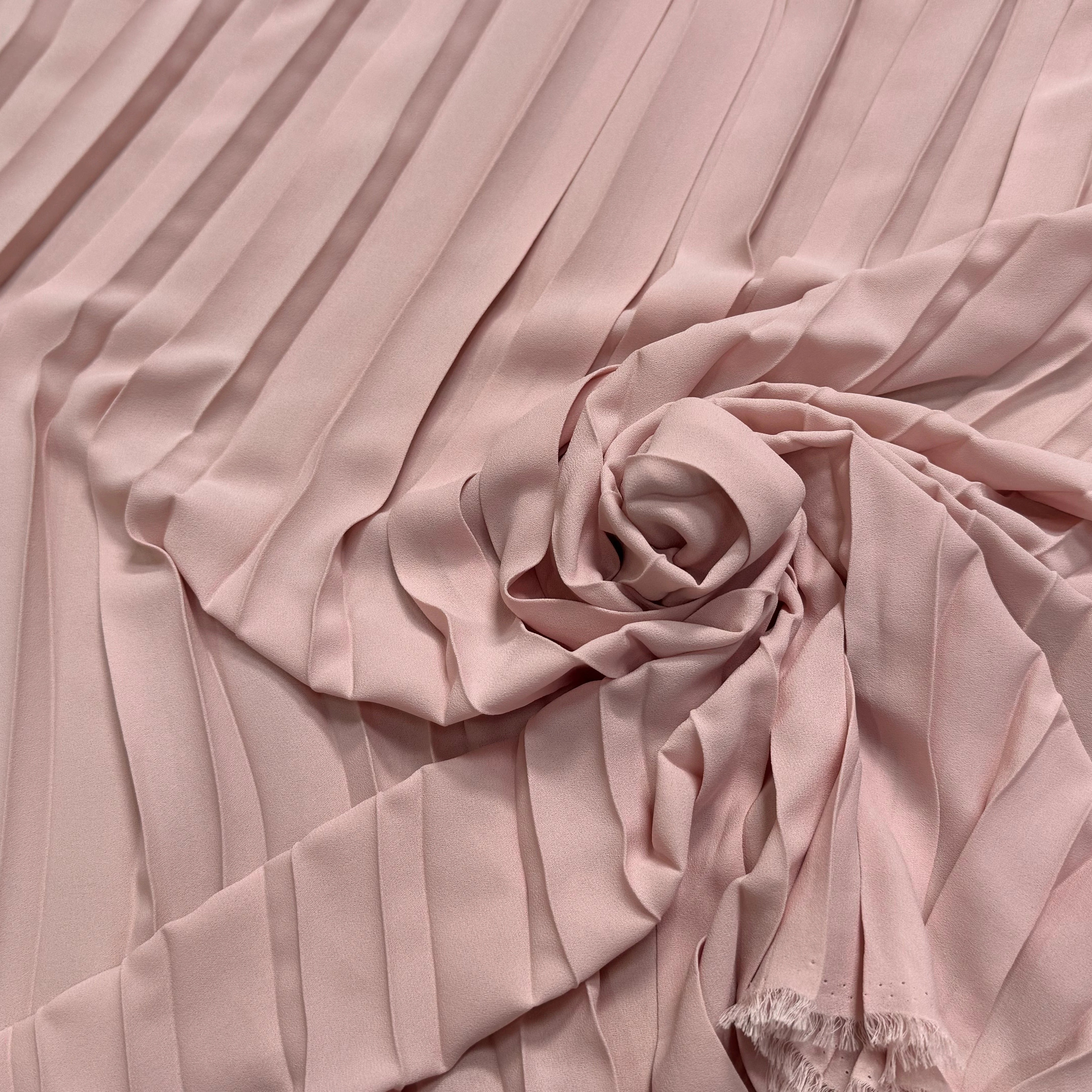 (CHUTE) CREPE PLISSÉ FLUIDE ROSE PALE - My Little Coupon