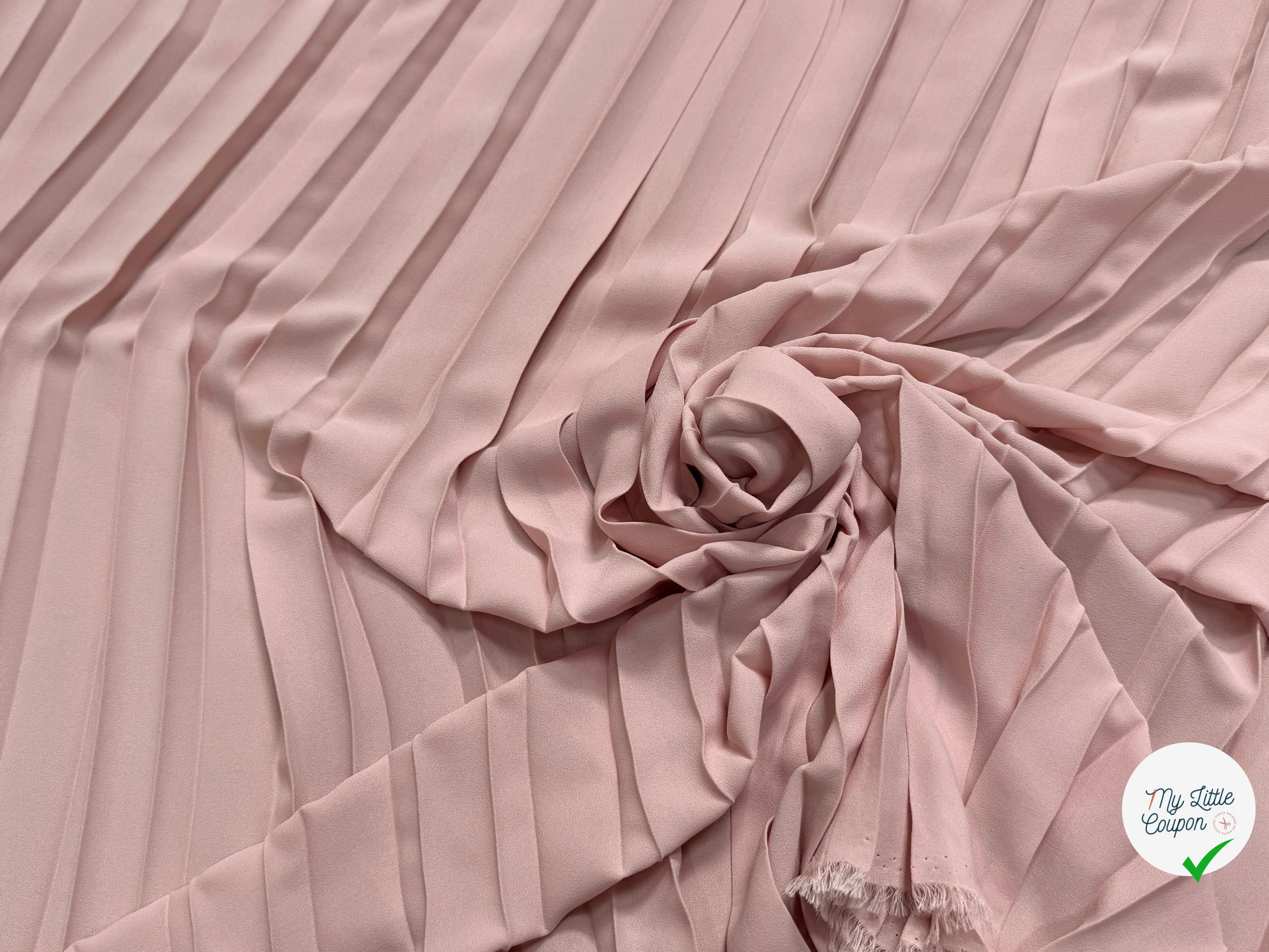 (CHUTE) CREPE PLISSÉ FLUIDE ROSE PALE - My Little Coupon