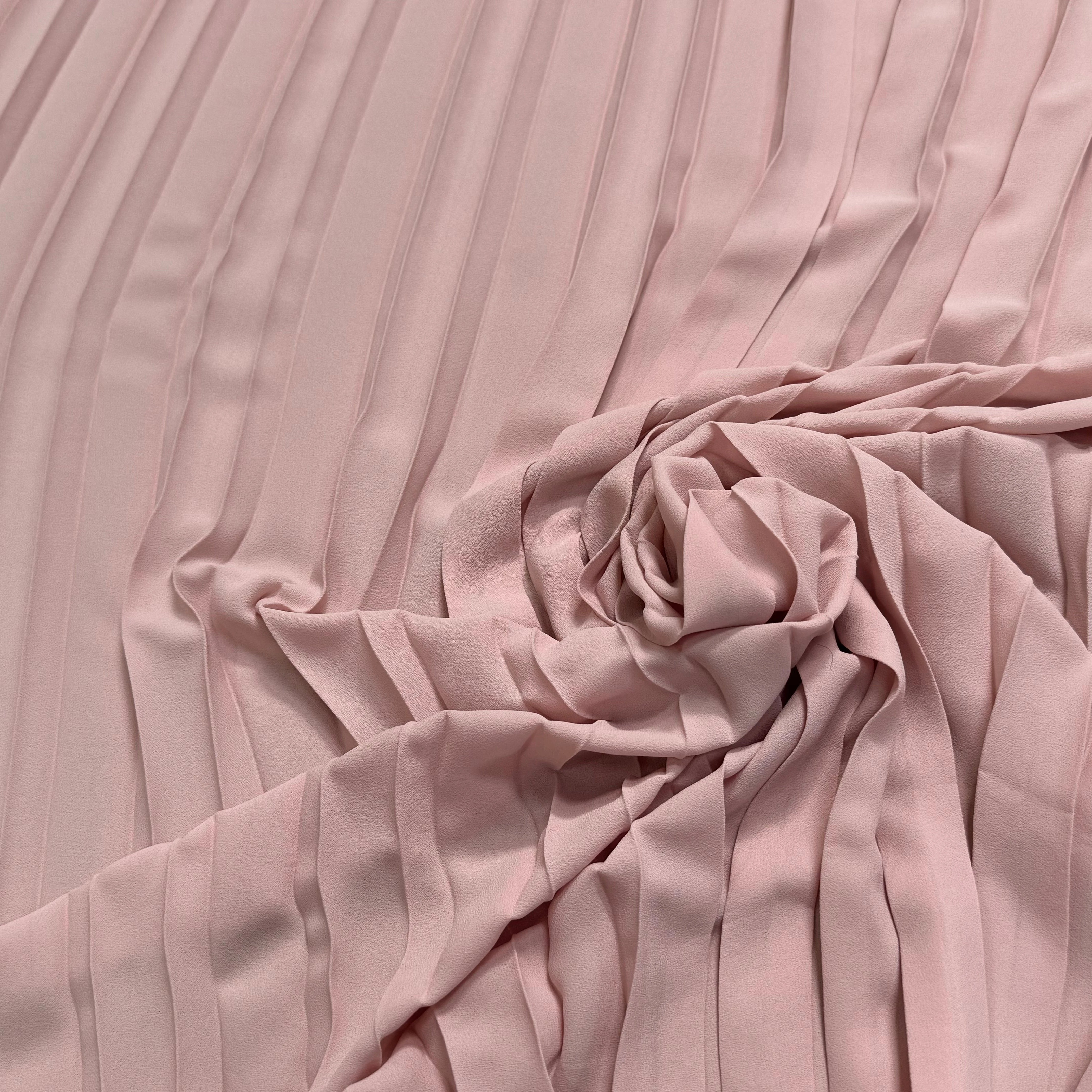 (CHUTE) CREPE PLISSÉ FLUIDE ROSE PALE - My Little Coupon