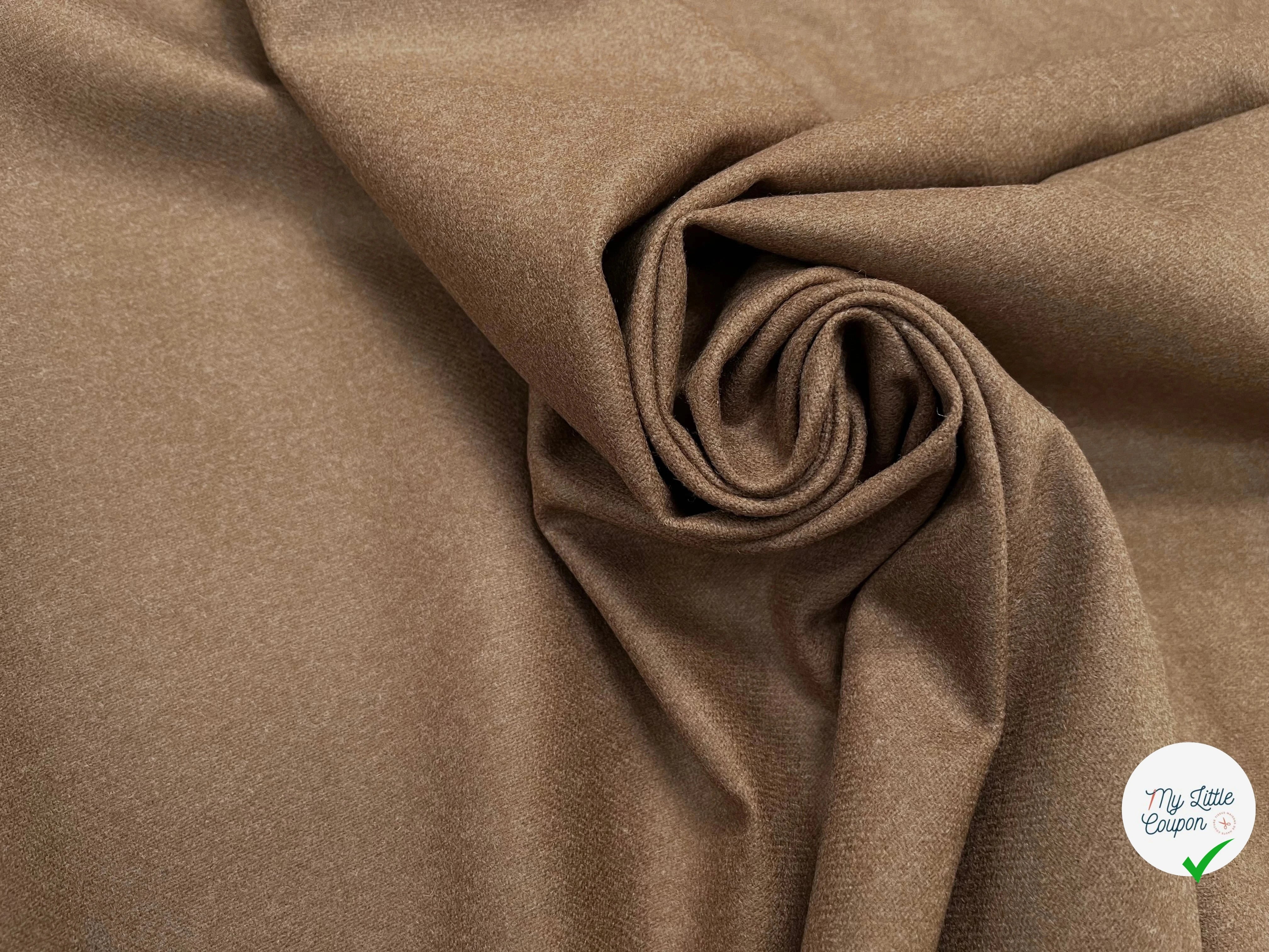 FLANELLE MARRON CAMEL LAINE - My Little Coupon