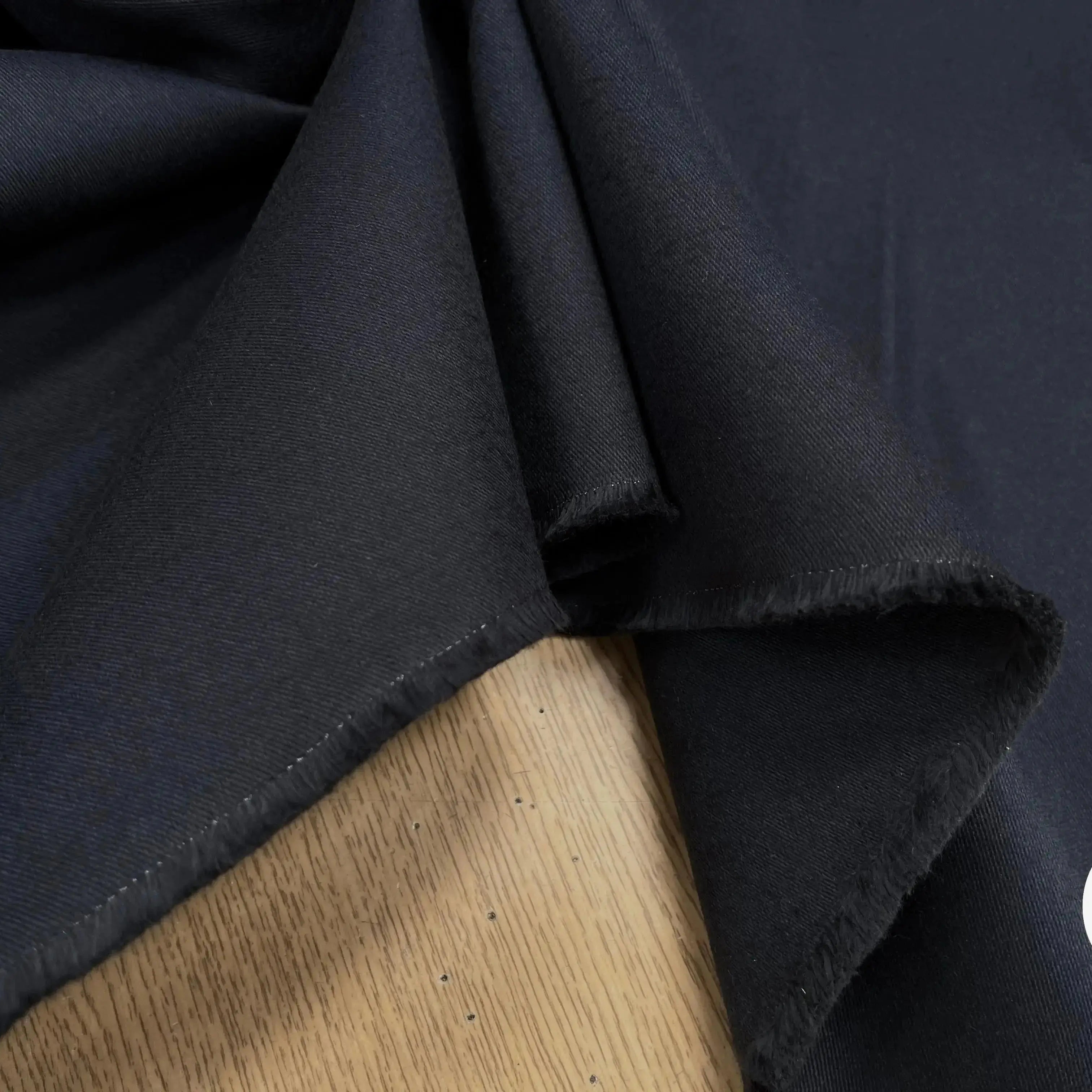 GABARDINE DE COTON STRIÉ BLEU NAVY - My Little Coupon