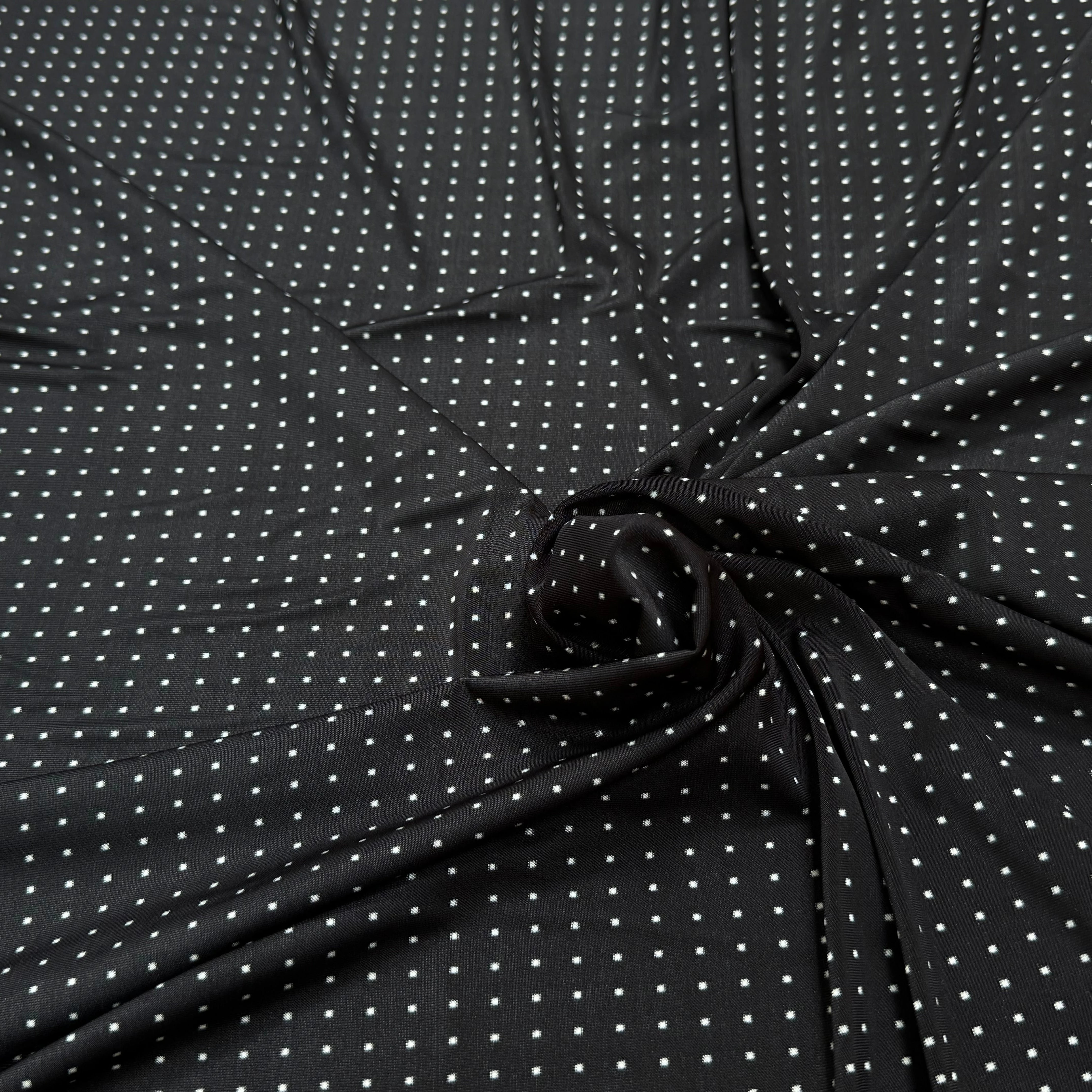 (CHUTE) JERSEY VISCOSE FROIDE FLUIDE MOTIF À POIS ULTRA STRETCH - My Little Coupon