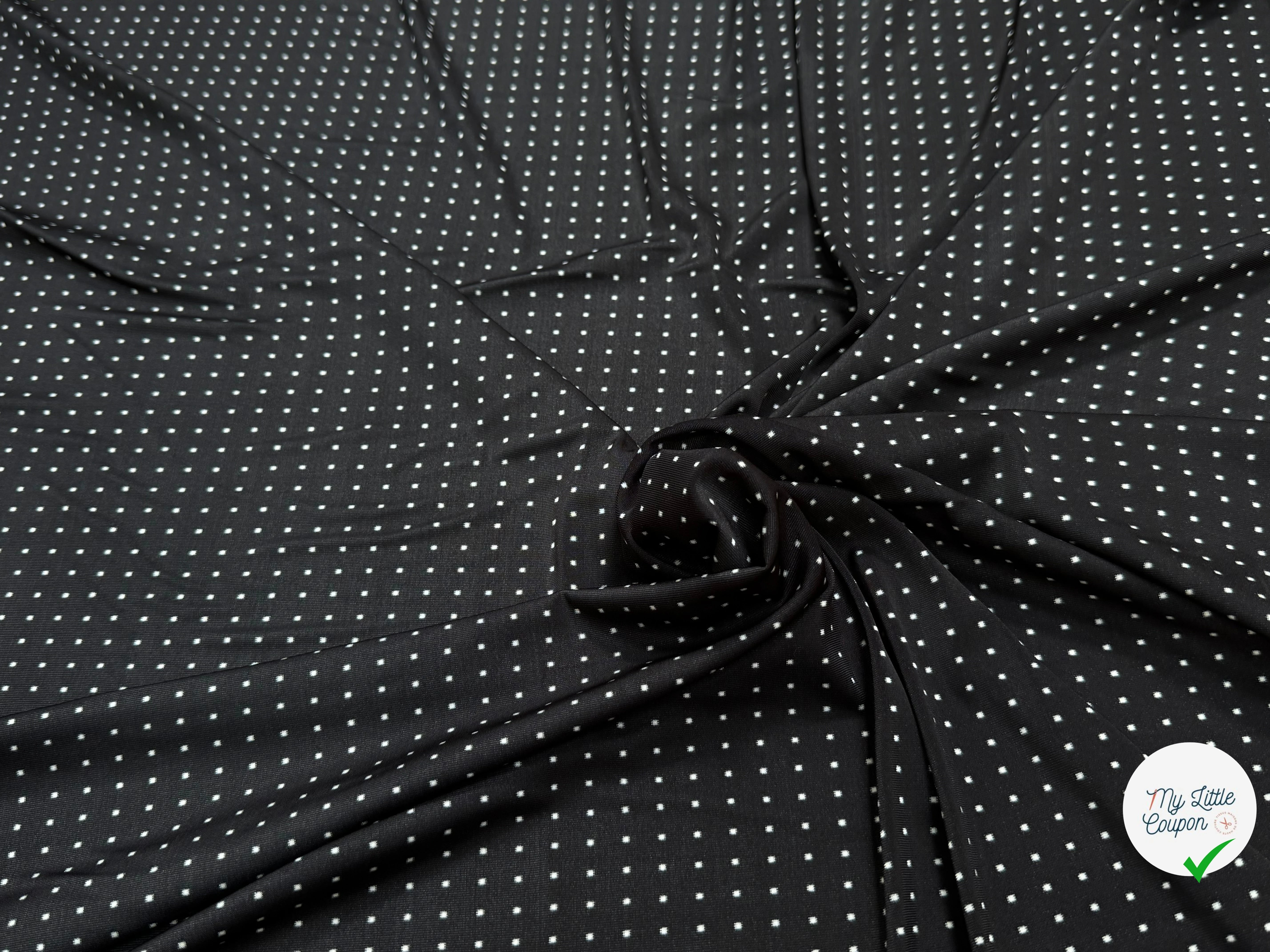 (CHUTE) JERSEY VISCOSE FROIDE FLUIDE MOTIF À POIS ULTRA STRETCH - My Little Coupon