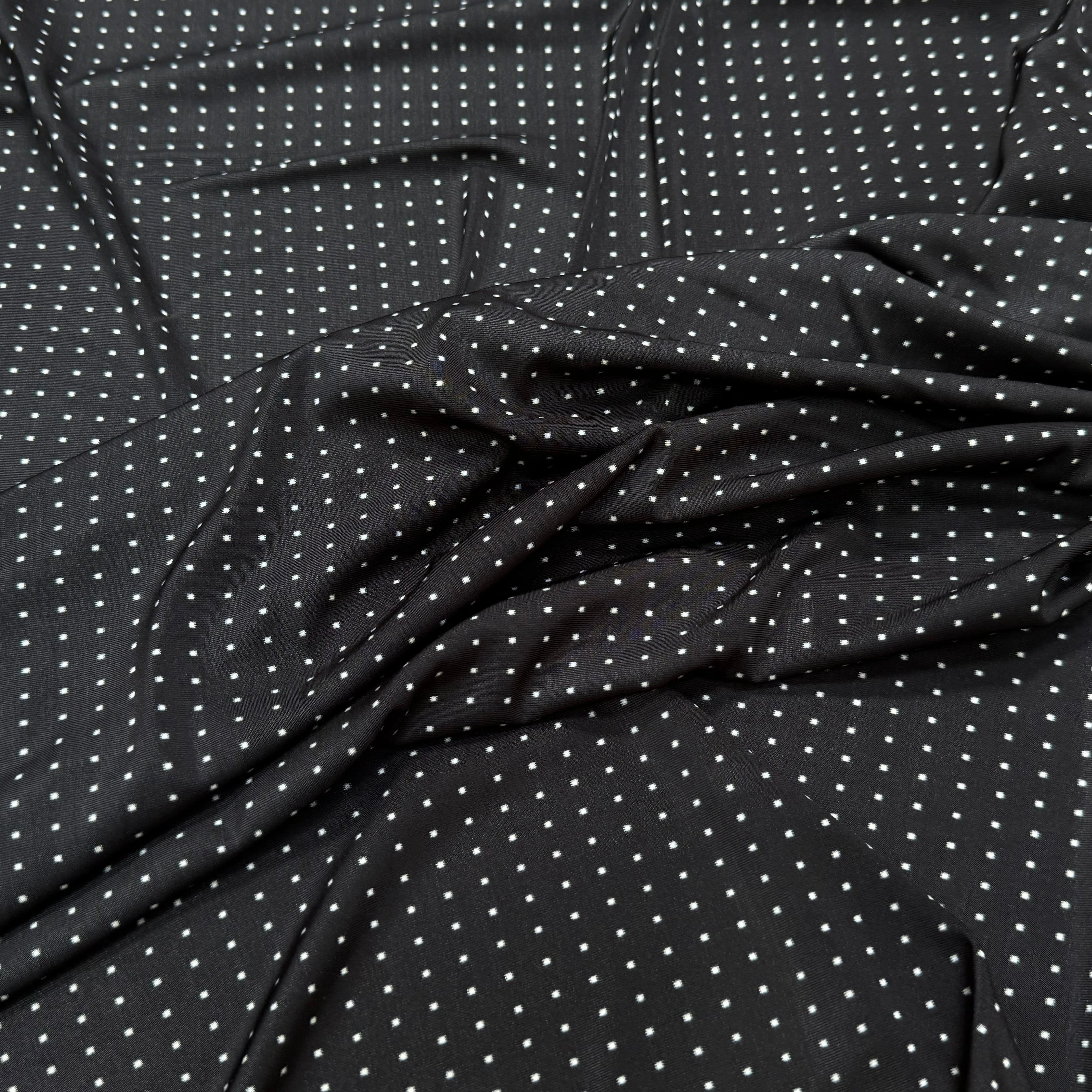 (CHUTE) JERSEY VISCOSE FROIDE FLUIDE MOTIF À POIS ULTRA STRETCH - My Little Coupon
