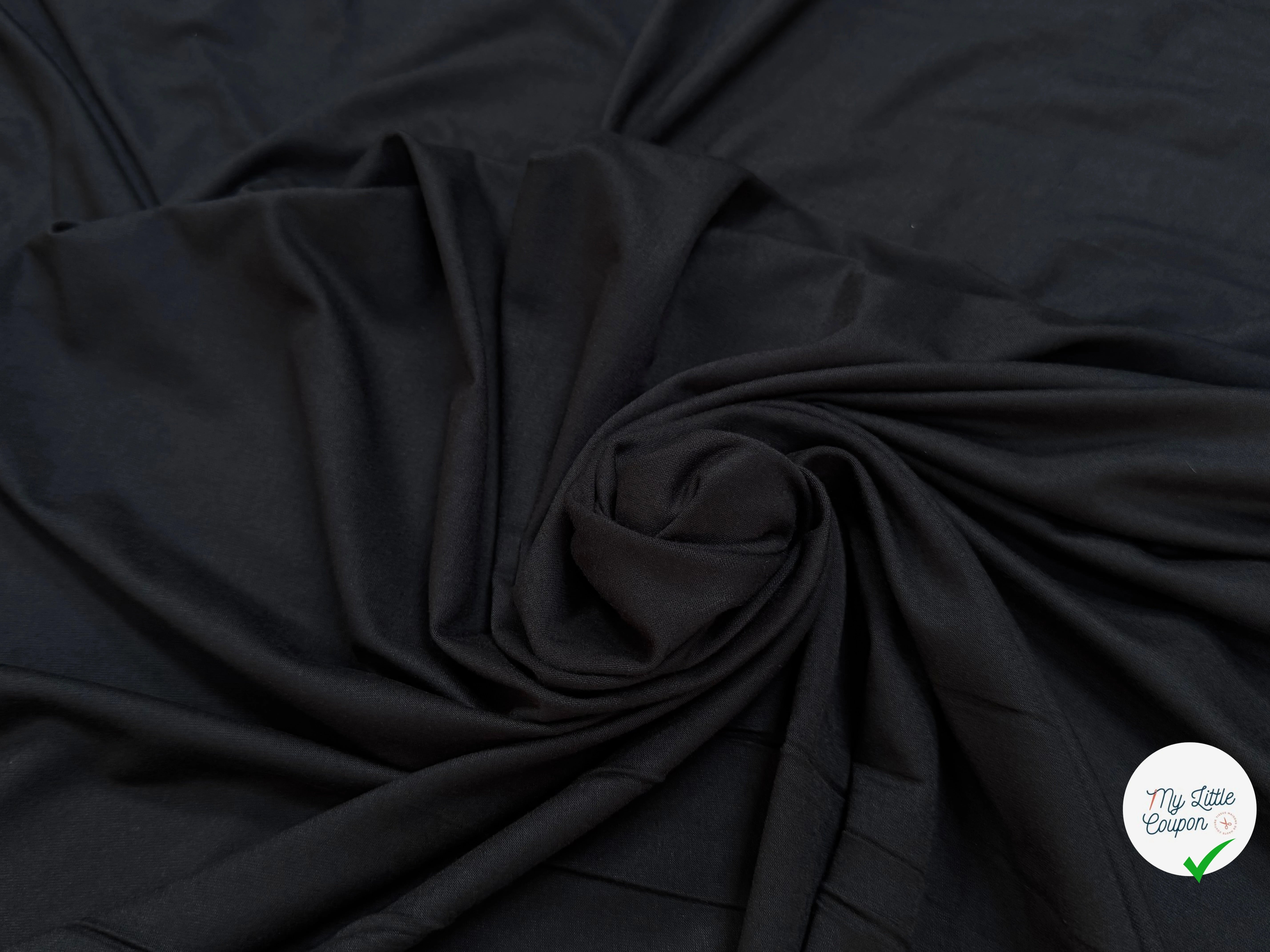 (CHUTE) JERSEY VISCOSE ULTRA DOUX ET STRETCH NOIR - My Little Coupon