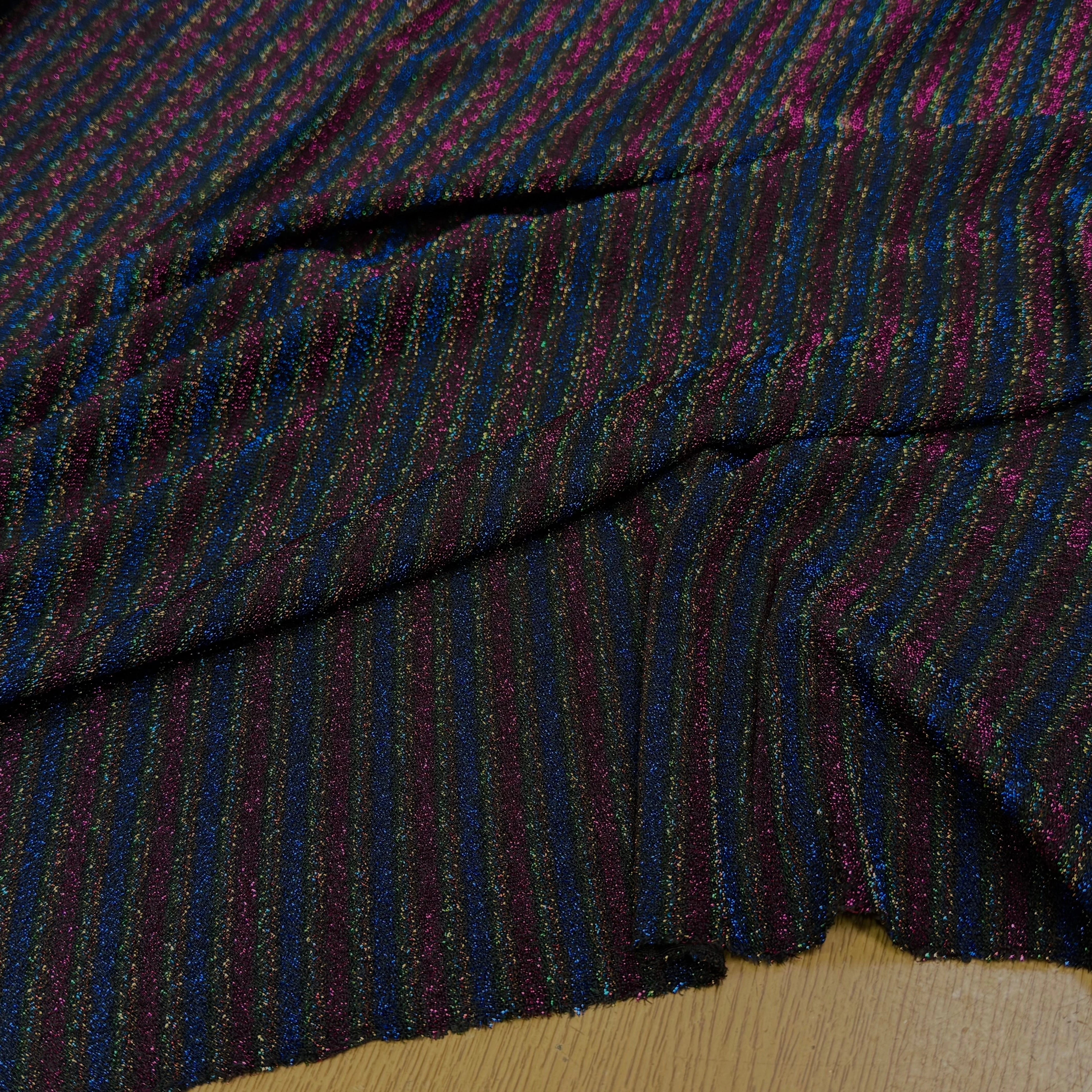 MAILLE FÊTE ULTRA STRETCH BRILLANT MULTICOLORES ROYAL FUSHIA - My Little Coupon
